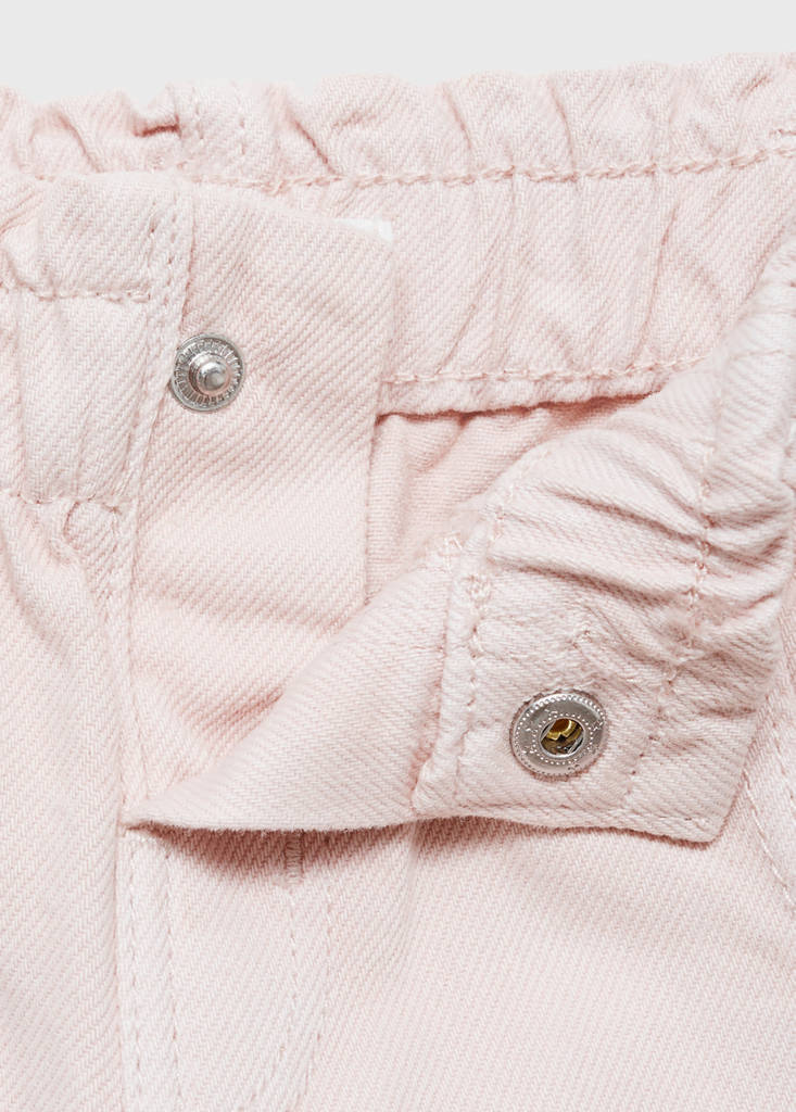 Straight paperbag jeans — Pink