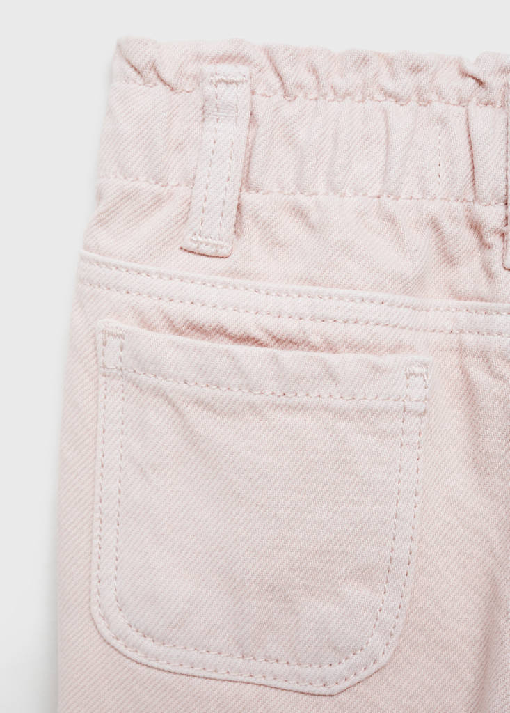 Straight paperbag jeans — Pink