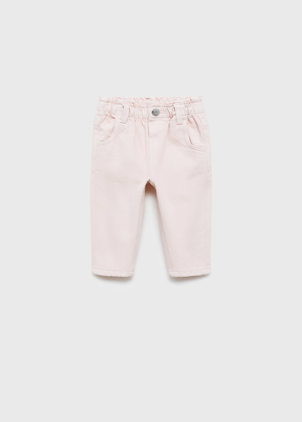 Straight paperbag jeans — Pink