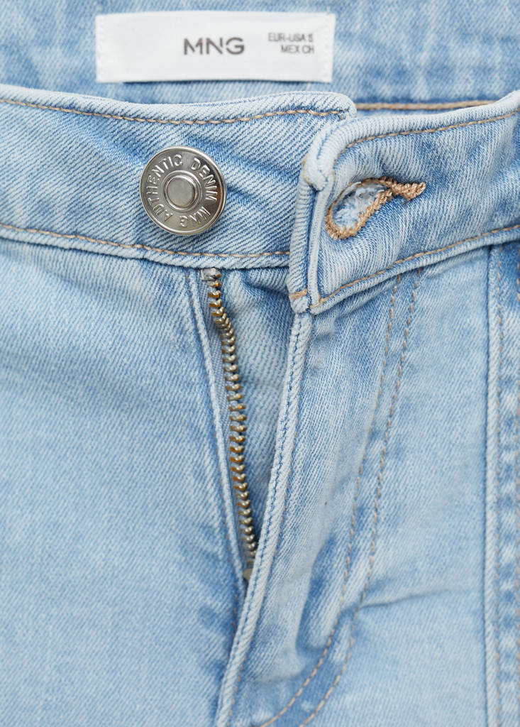 Wideleg low frayed hem jeans — Light Blue