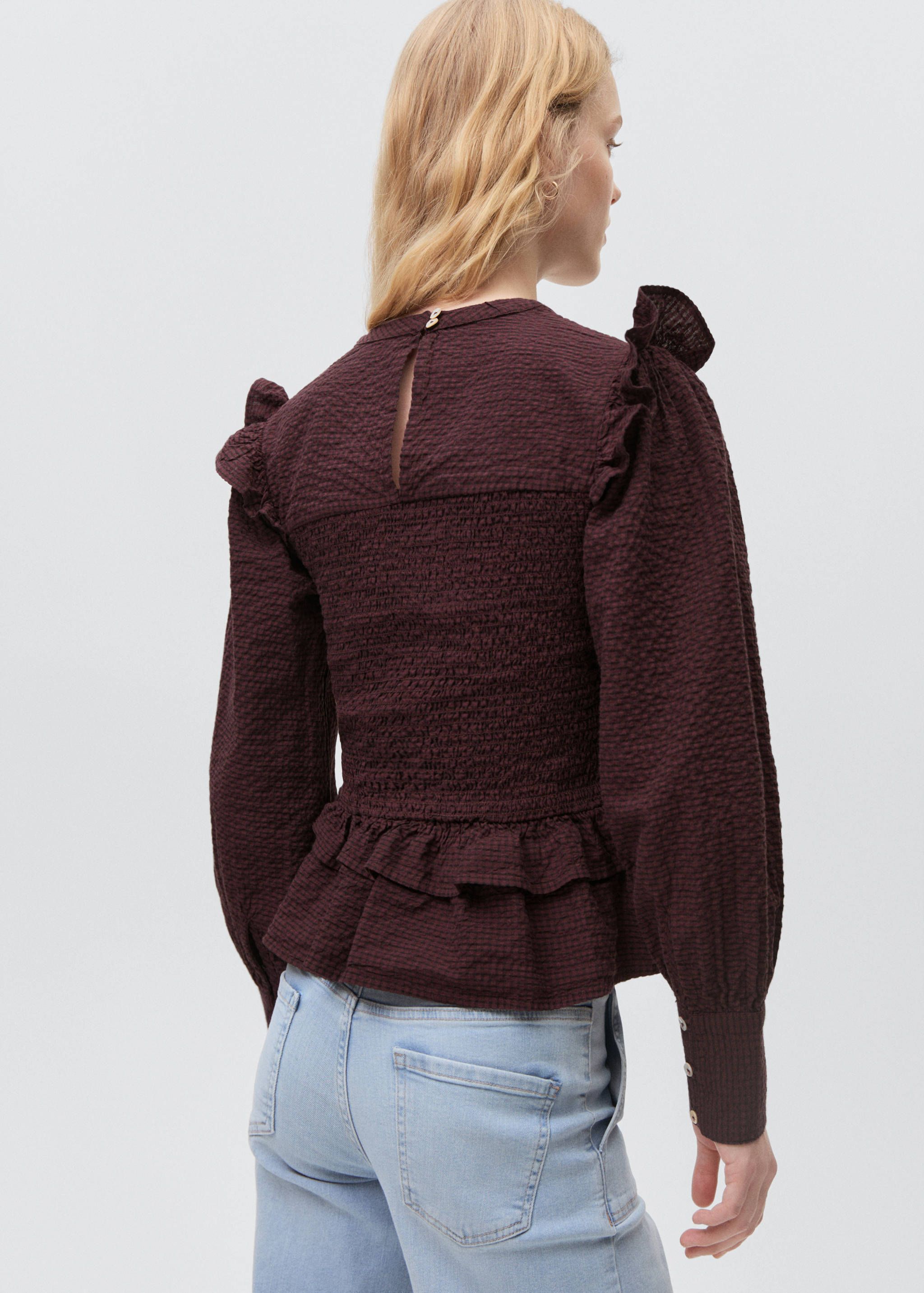 Ruched blouse with ruffles - Reverse of the article
