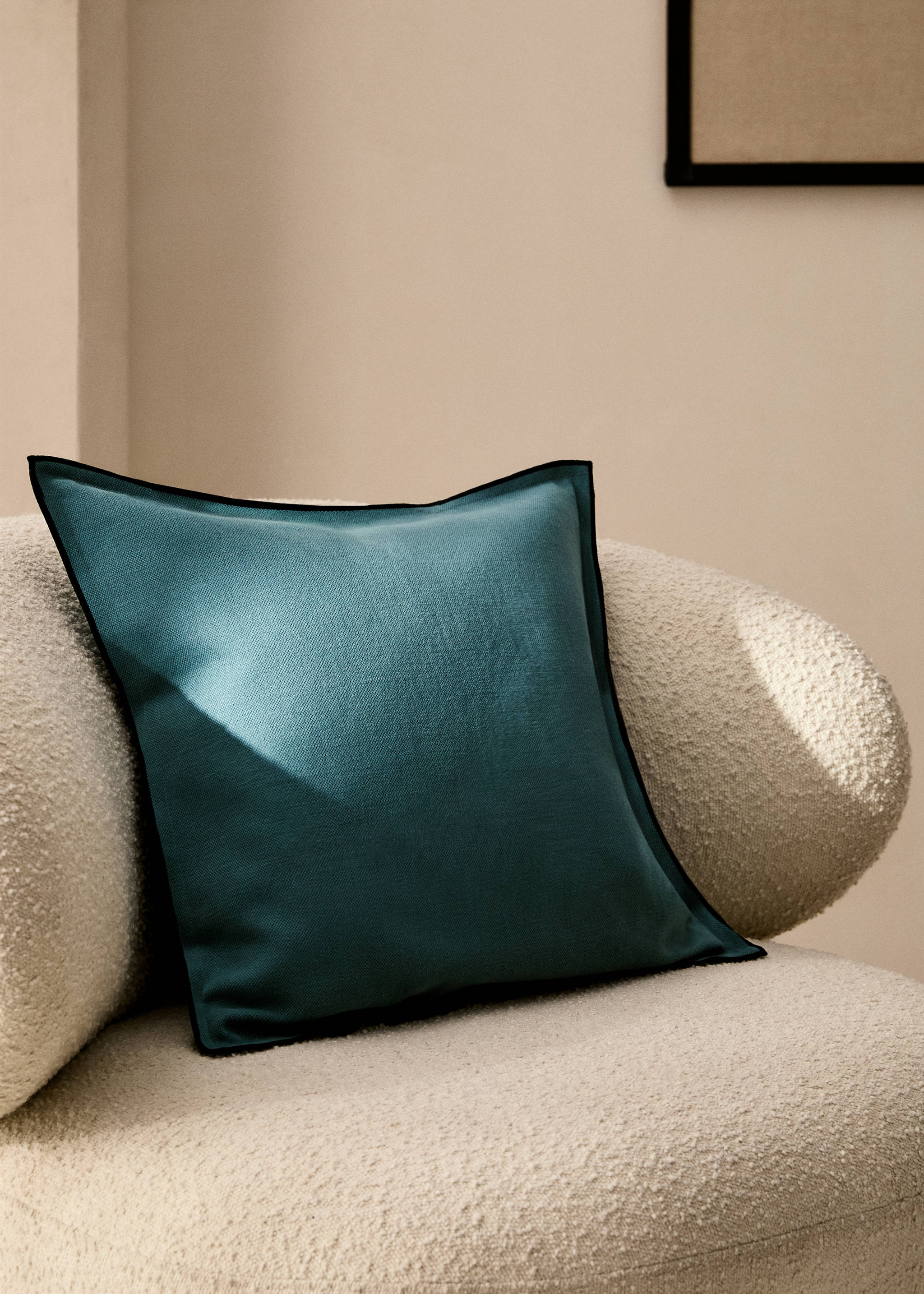 Kissenbezug aus Baumwolle und Leinen, Overlock-Naht, 50 x 50 cm - Allgemeine Ansicht