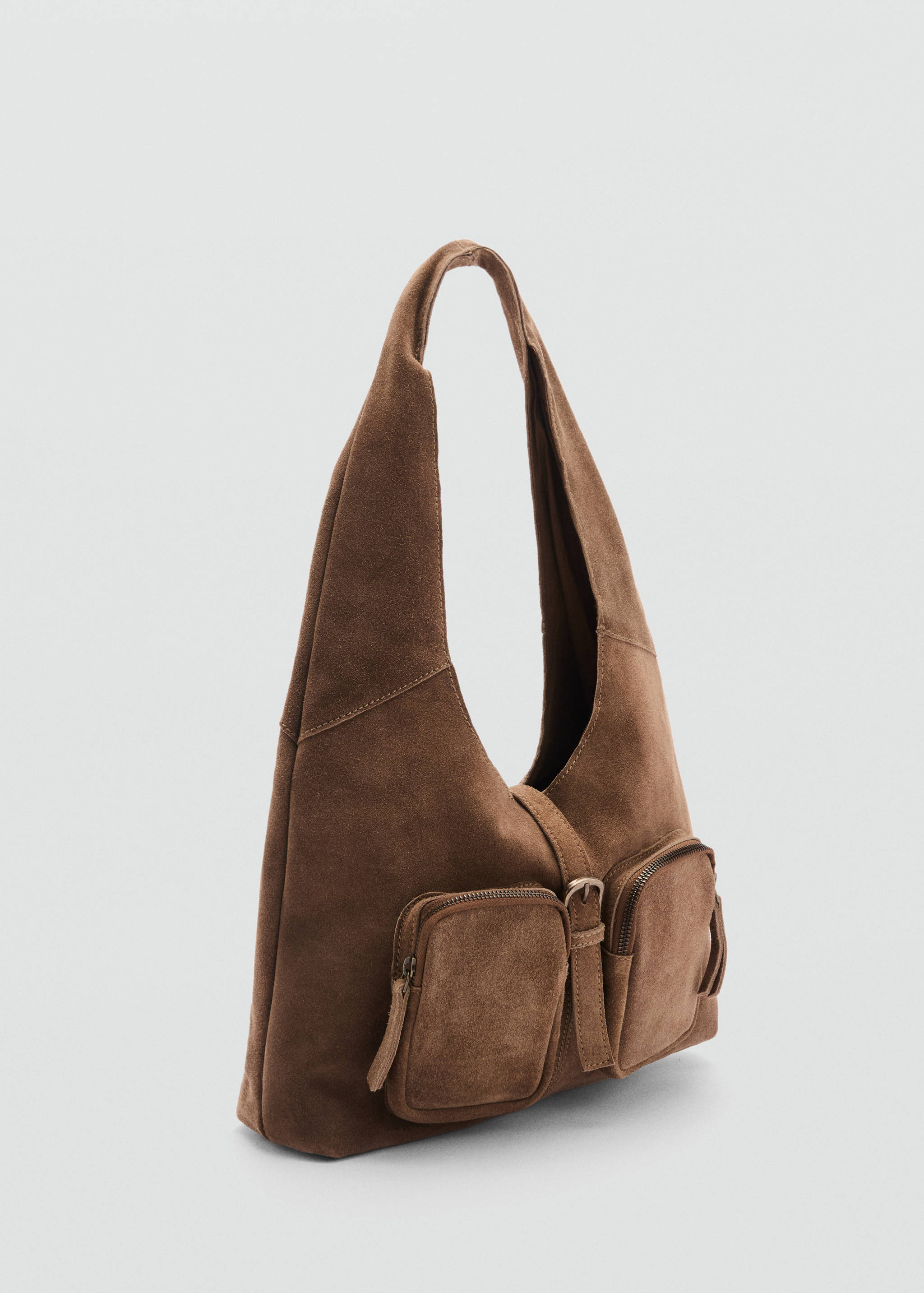 Suede leather bag - Medium plane