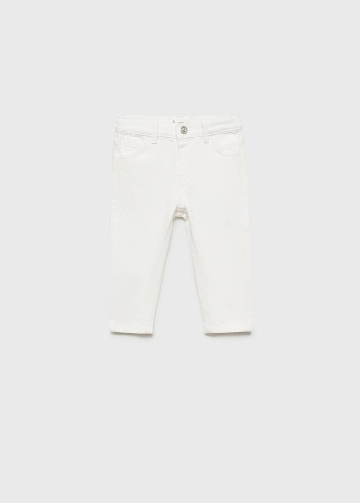 Ripped details skinny-fit jeans — White