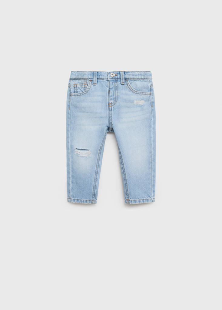 Ripped details skinny-fit jeans — Light Blue