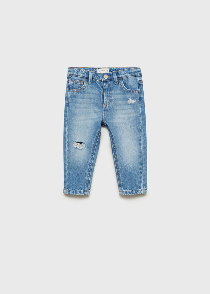 Ripped details skinny-fit jeans — Medium Blue