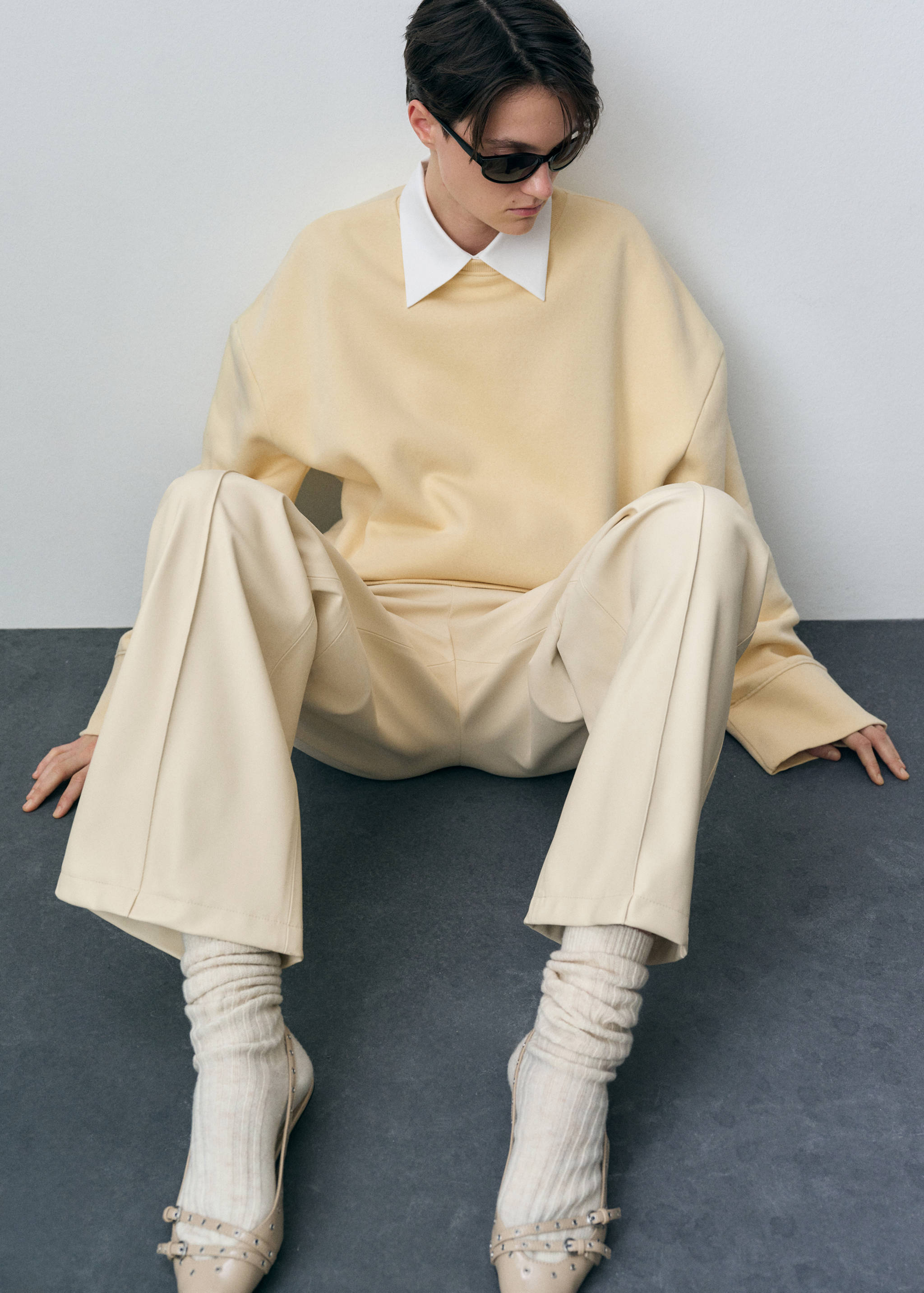 Pantalón wideleg efecto piel - Detalle del artículo 1