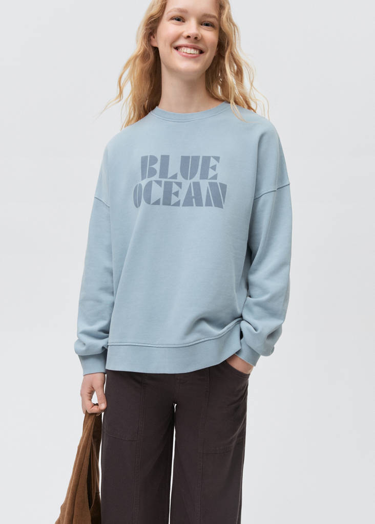 Printed cotton sweatshirt — Sky Blue
