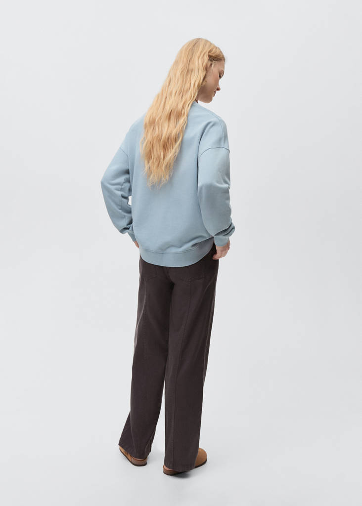 Printed cotton sweatshirt — Sky Blue