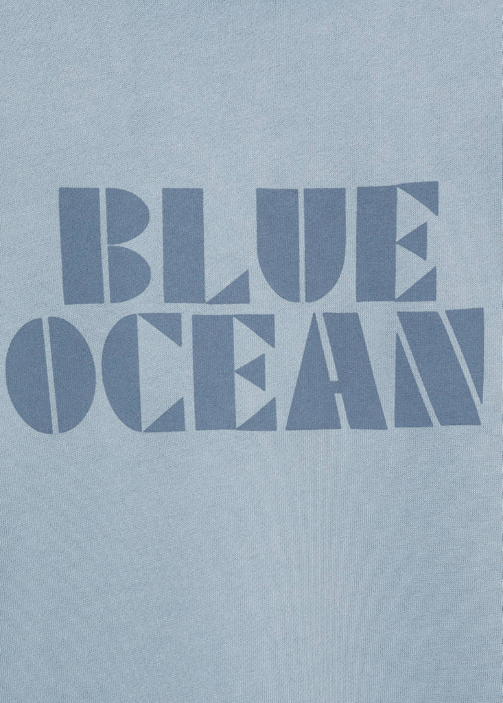 Printed cotton sweatshirt — Sky Blue