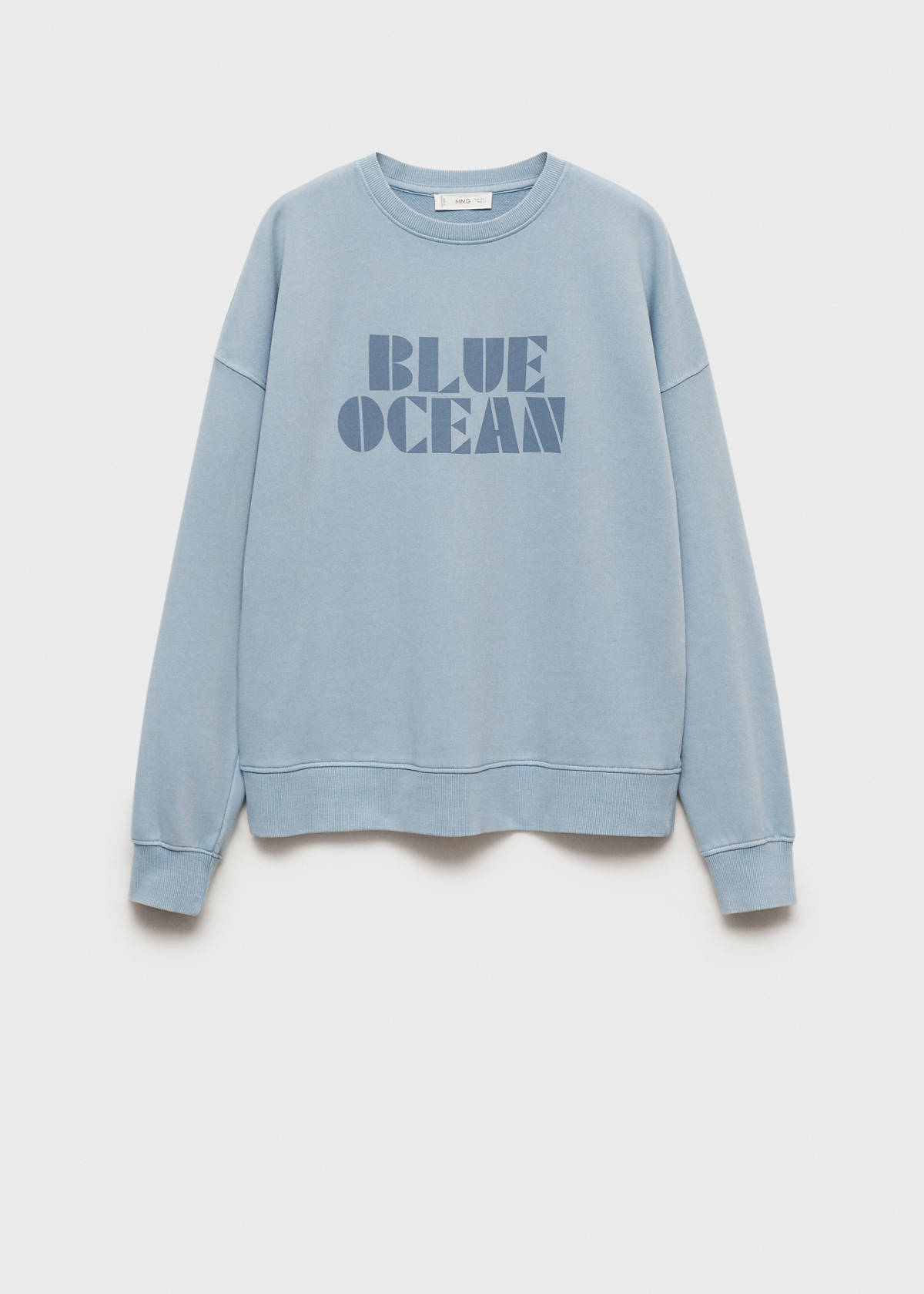 Printed cotton sweatshirt — Sky Blue