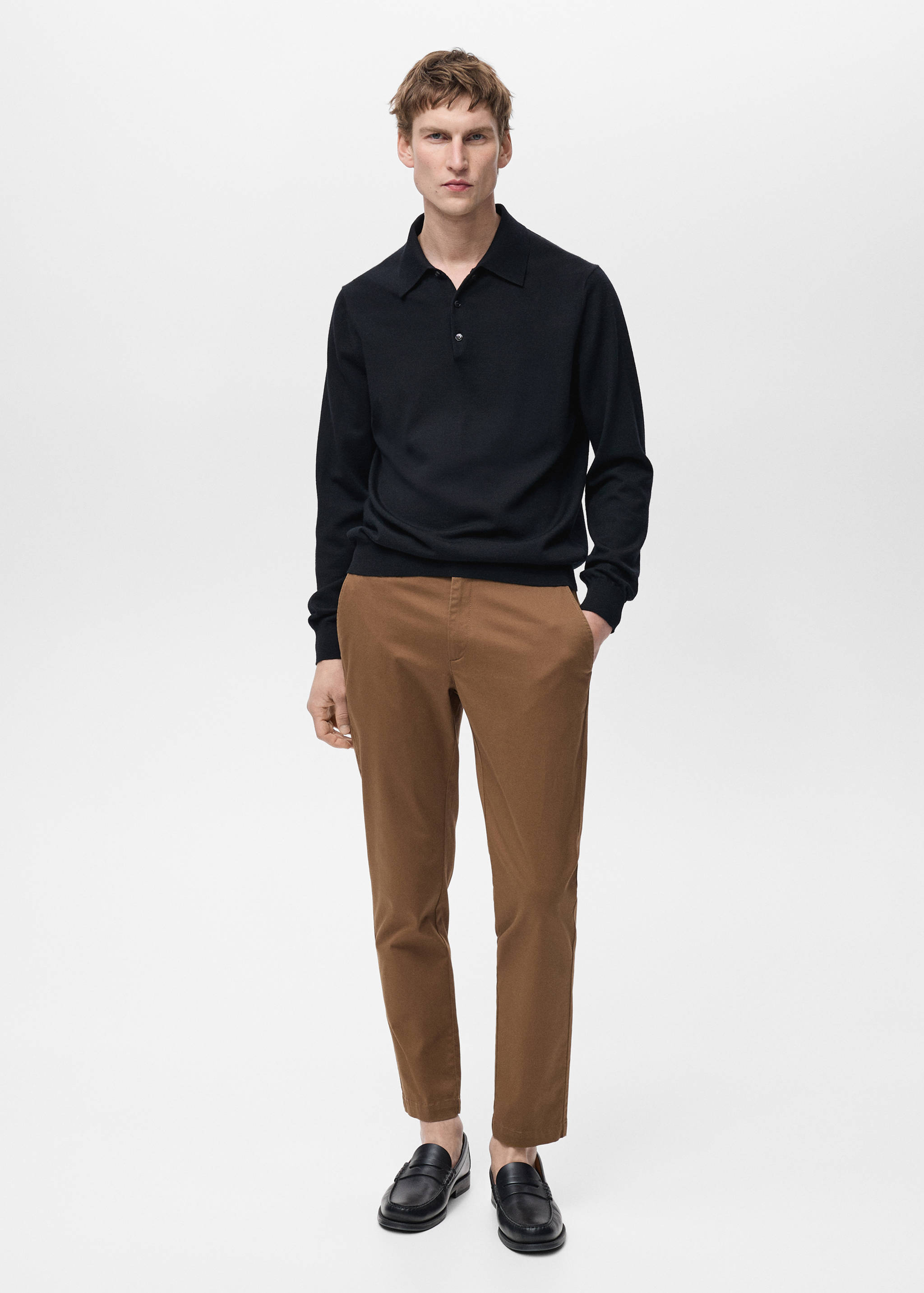 Prato cropped tapered chino trousers - General plane