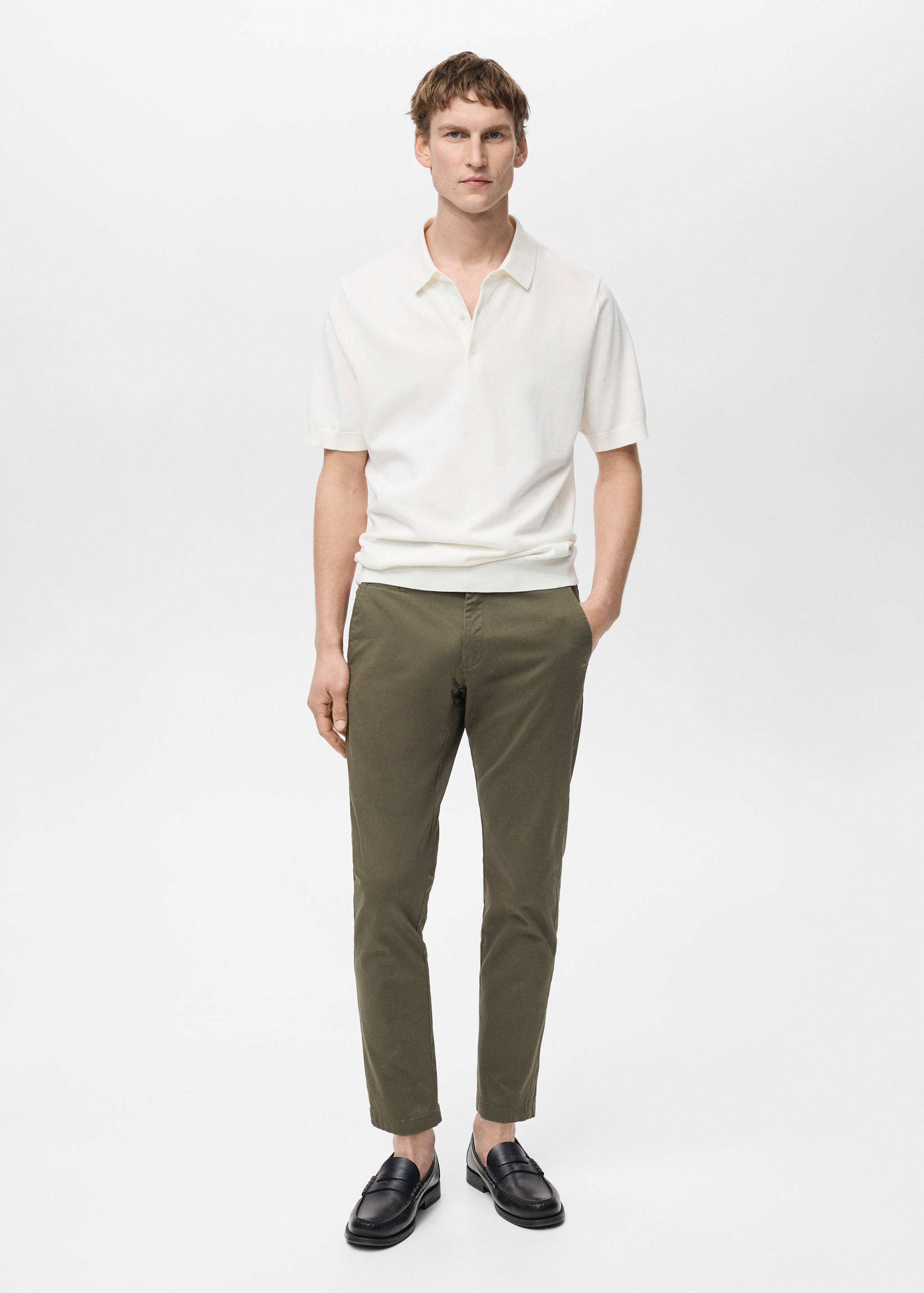 Prato cropped tapered chino trousers - General plane
