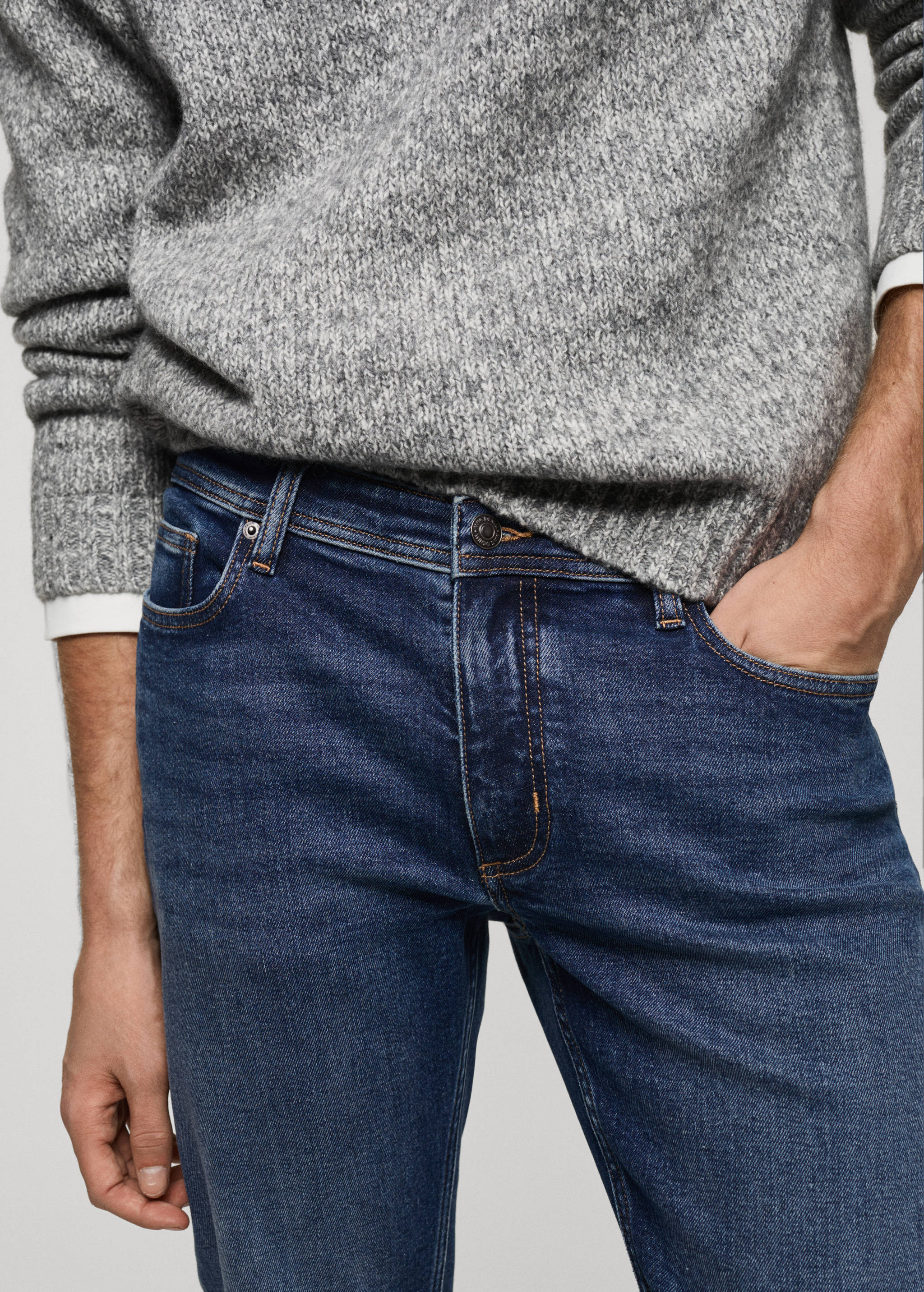 Jan slim-fit faded dark-wash jeans - Details of the article 1