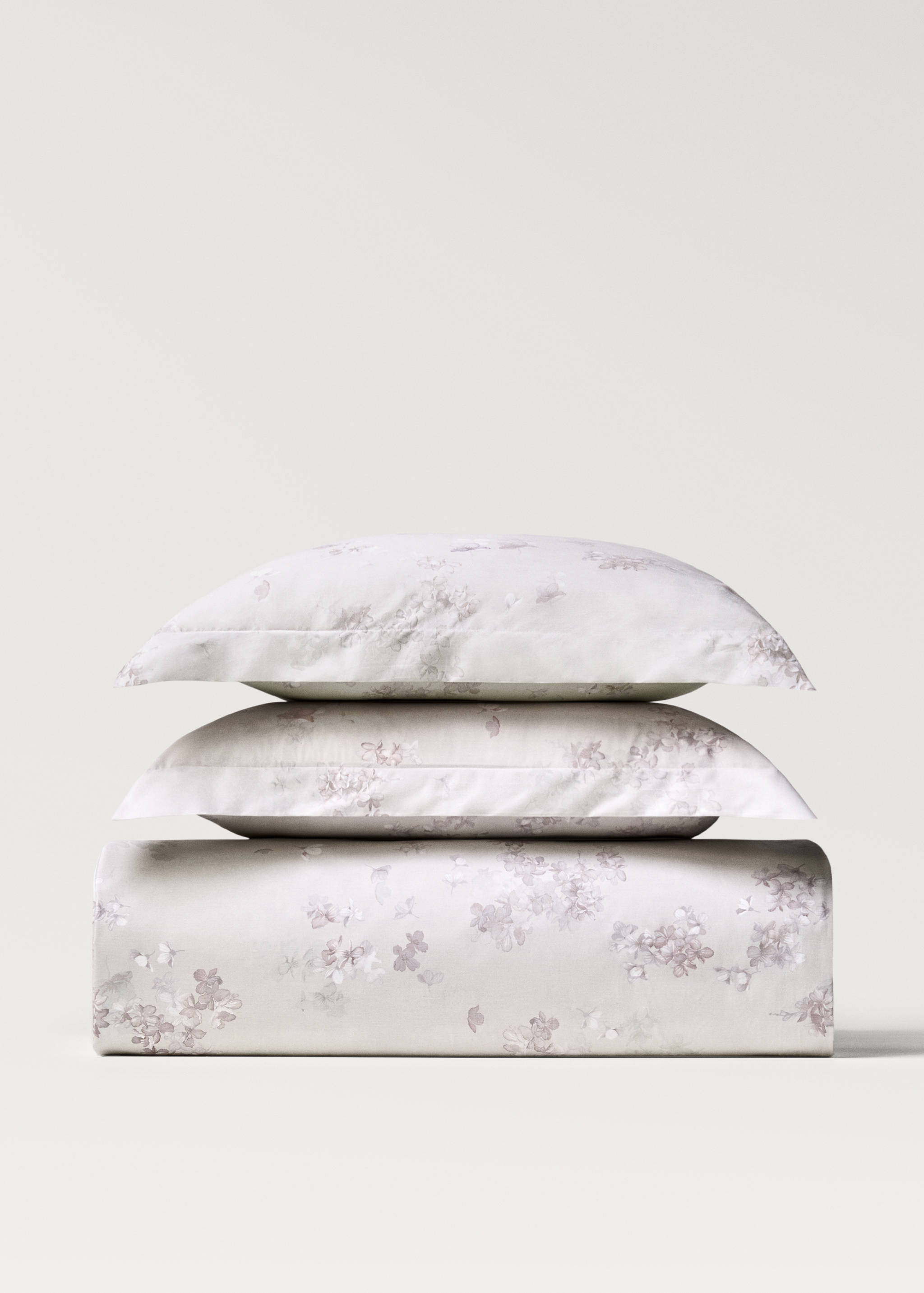 Cotton percale duvet cover with romantic floral print for  135/140 cm bed - Article without model