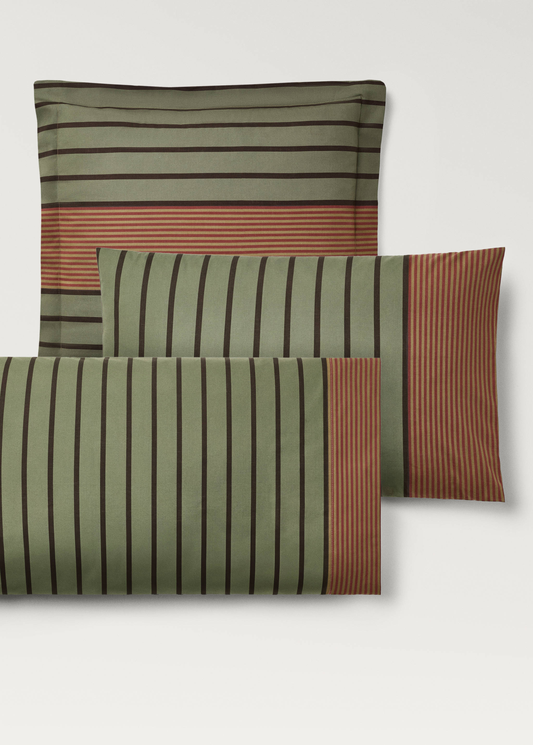 İki adet çizgili perkal pamuklu yastık kılıfı 50x75 cm - Ürün detayı 4