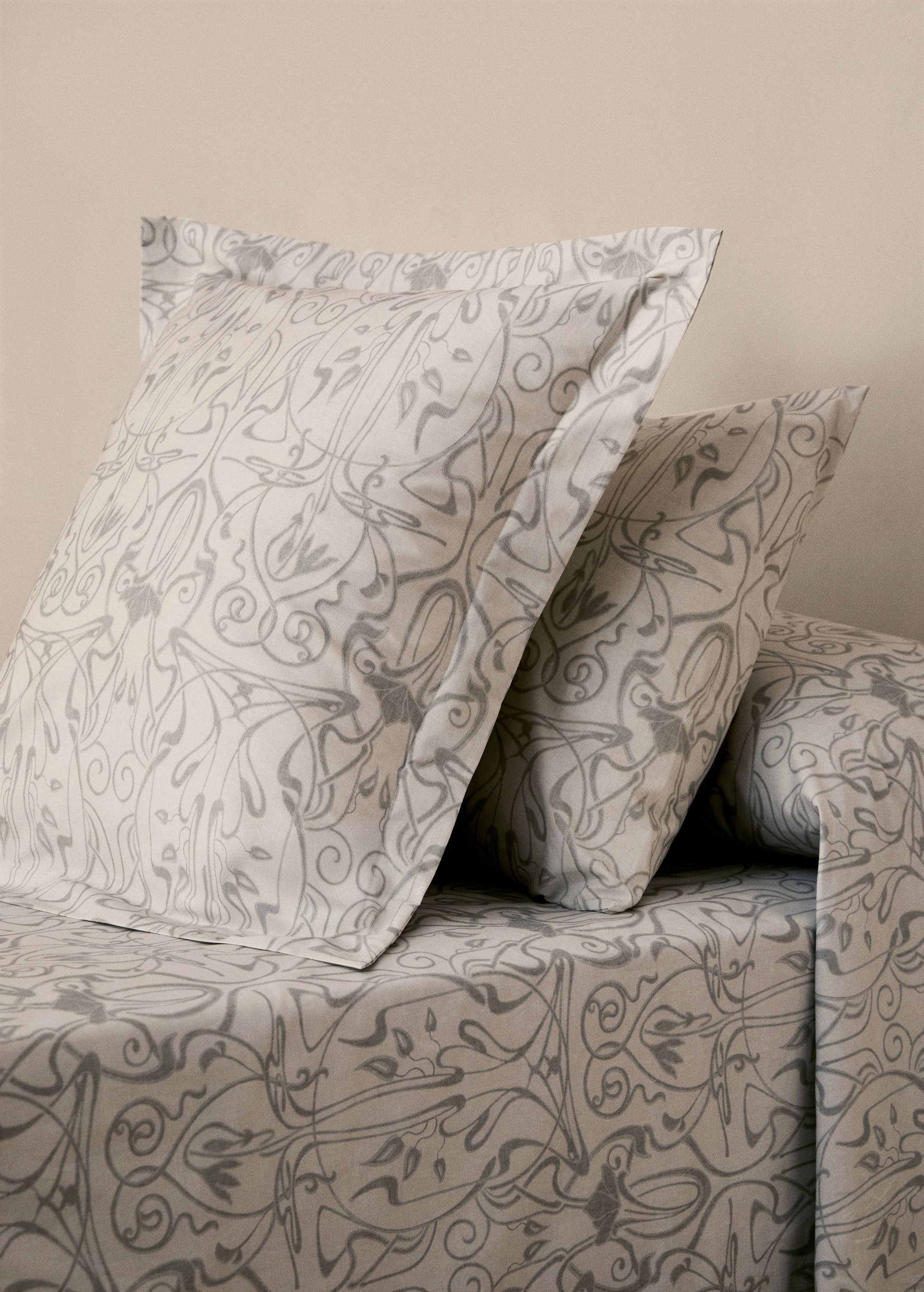 Kopfkissenbezug aus Baumwoll-Perkal mit Ornament-Print, 45 x 110 cm - Allgemeine Ansicht