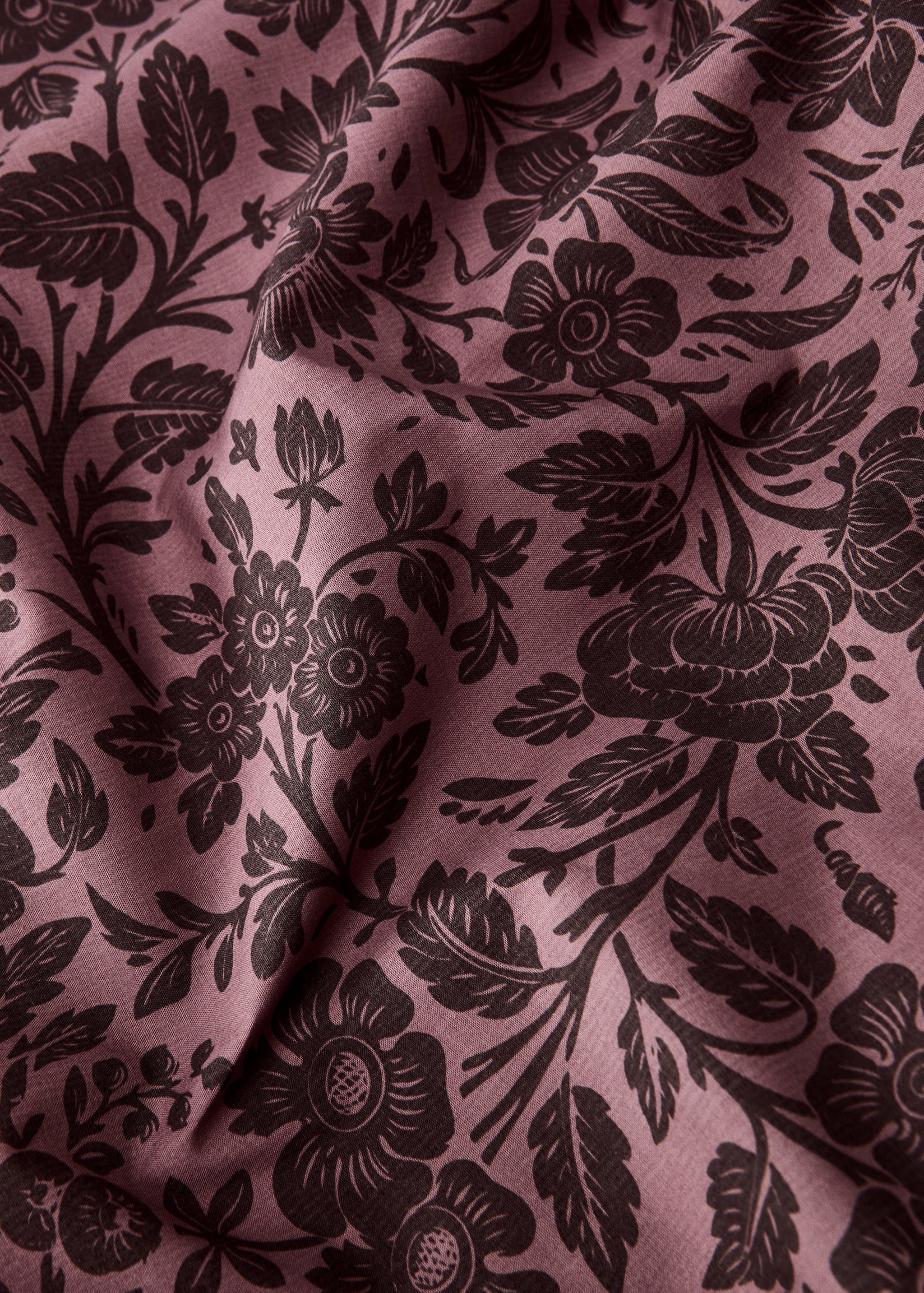 Cotton percale printed two-tone floral top sheet for 90 cm bed - Details of the article 1