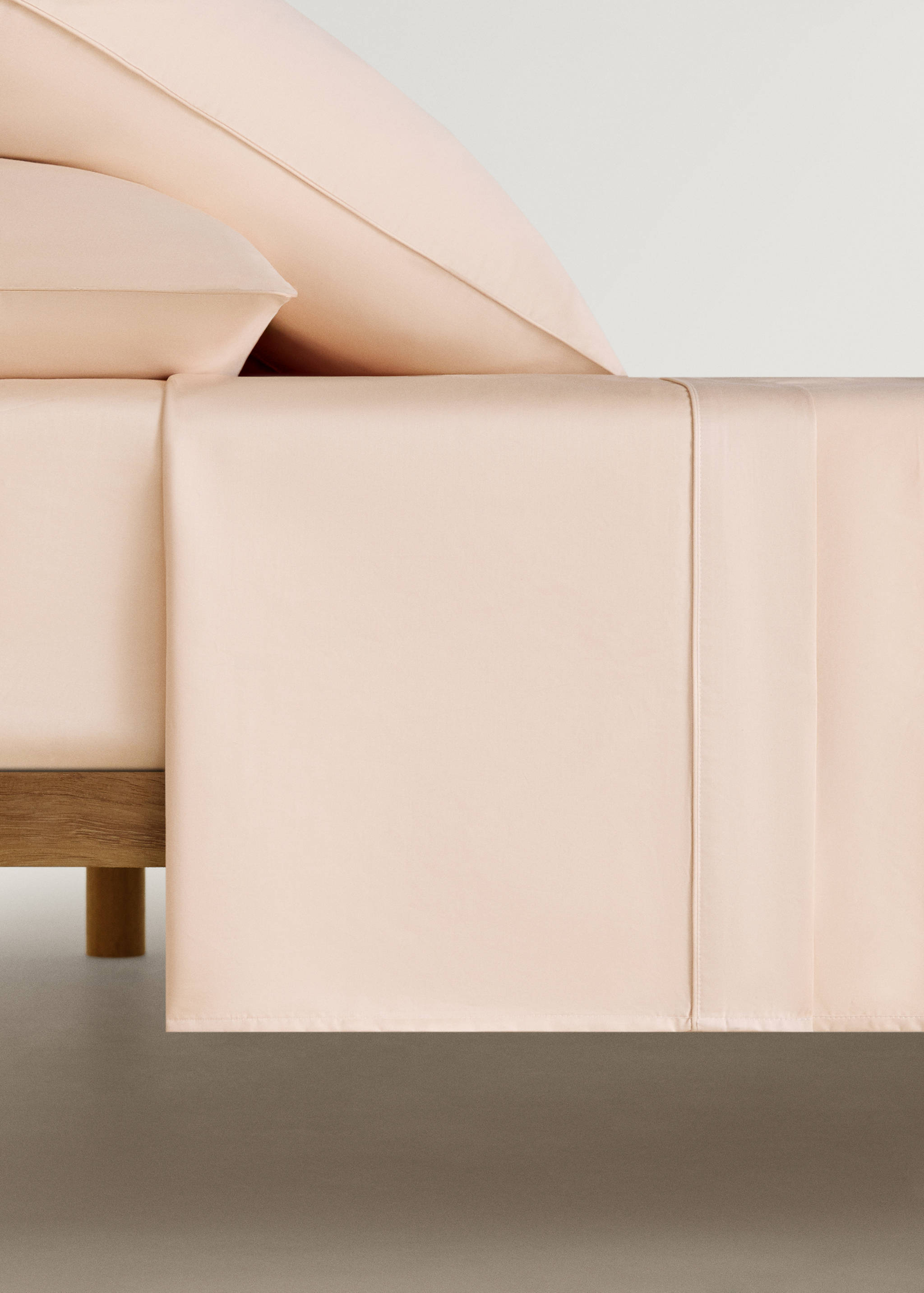 600 threads washed cotton flat sheet Single bed - Article without model