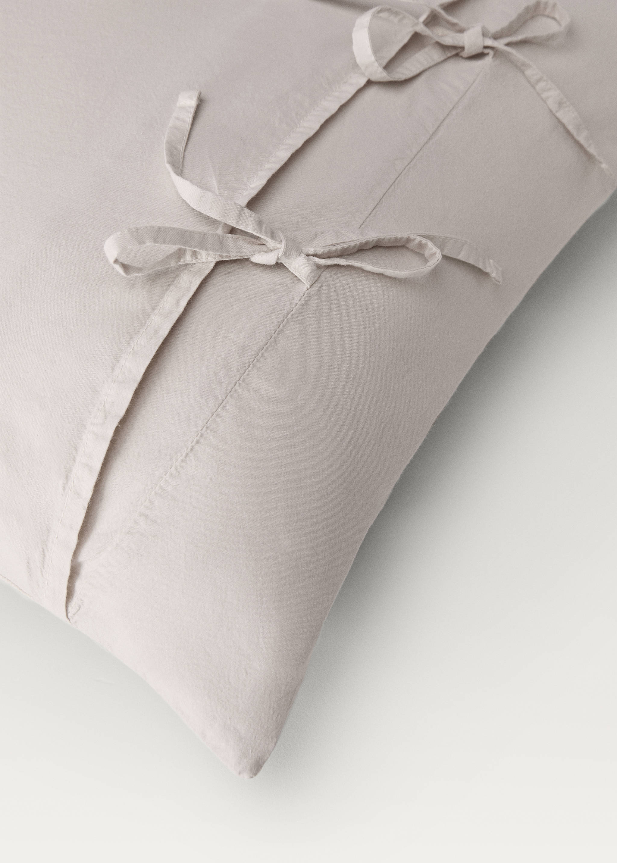 Funda almohada algodón lavado lazos 45x110 cm - Detalle del artículo 2