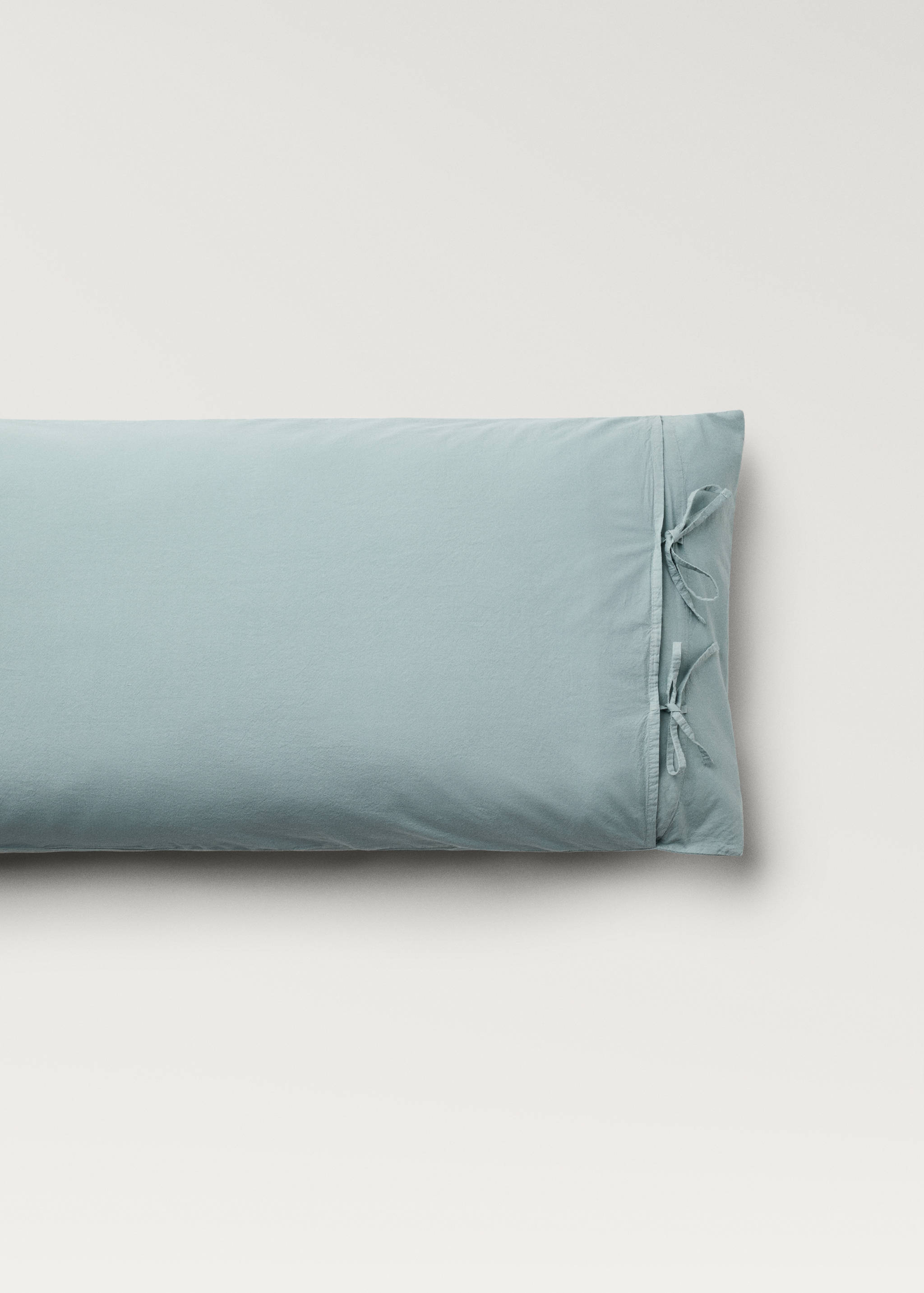 Funda almohada algodón lavado lazos 45x110 cm - Detalle del artículo 1