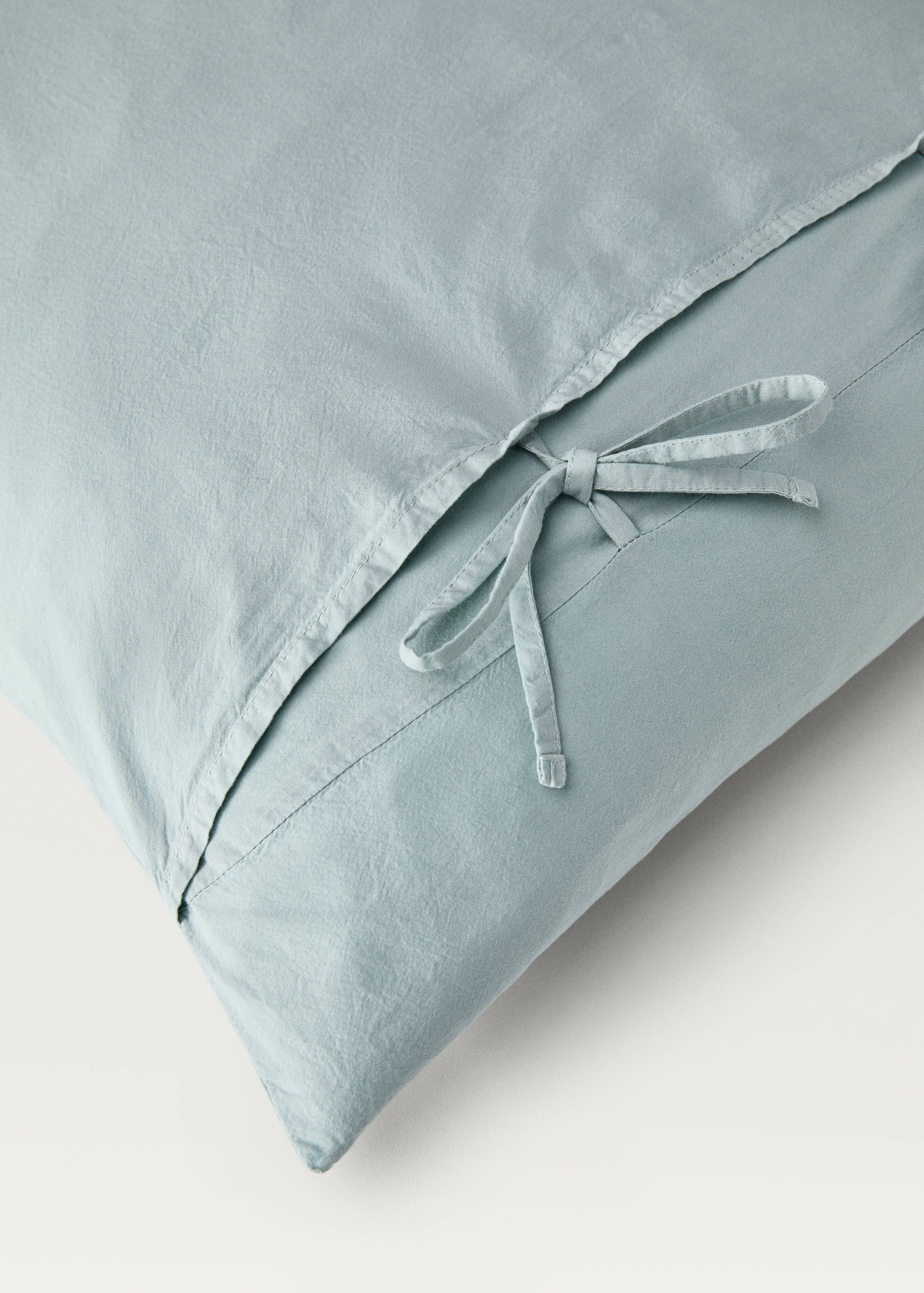 Funda almohada algodón lavado lazos 45x110 cm - Detalle del artículo 2