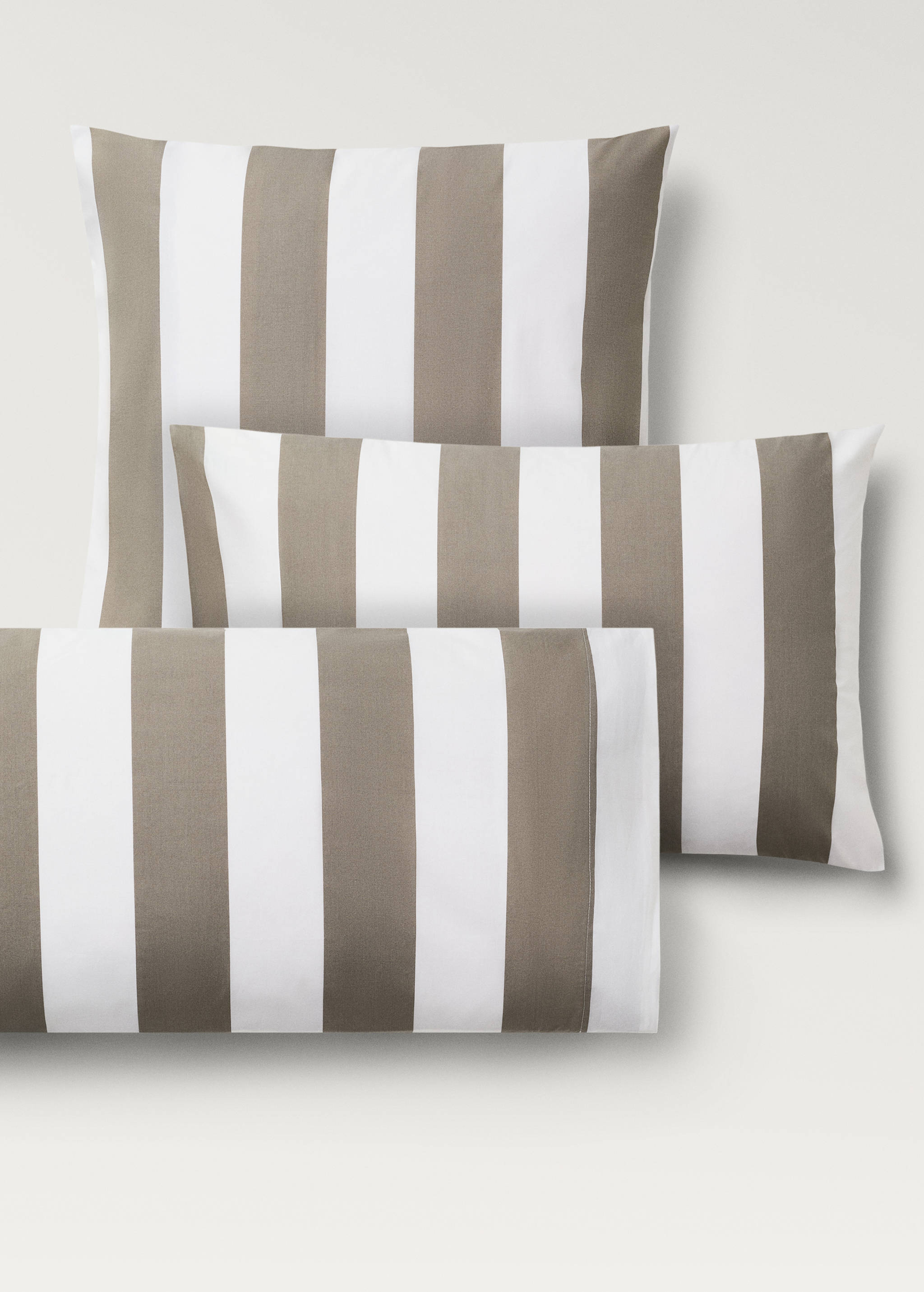 Two cotton percale striped pillowcases 50x75 cm - Details of the article 4