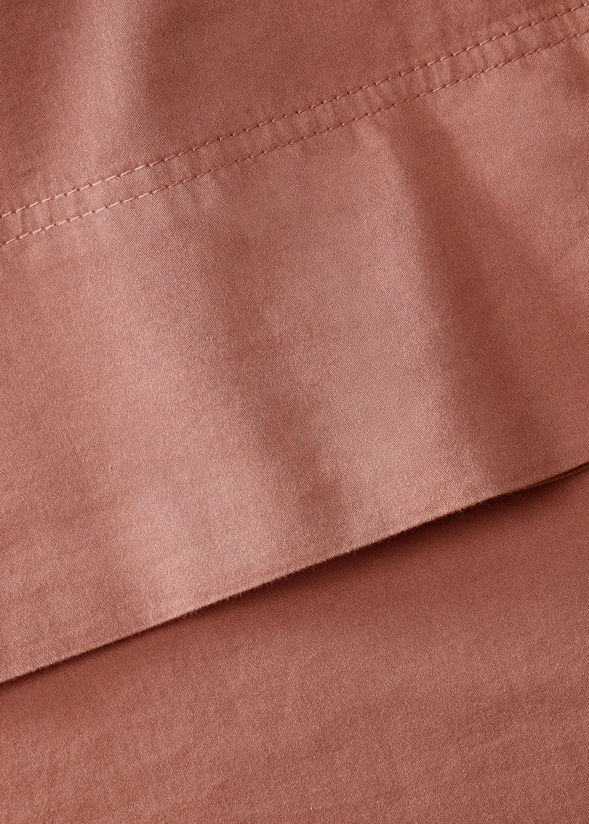 Washed cotton satin double-stitched top sheet for 150/160 cm bed - Details of the article 2