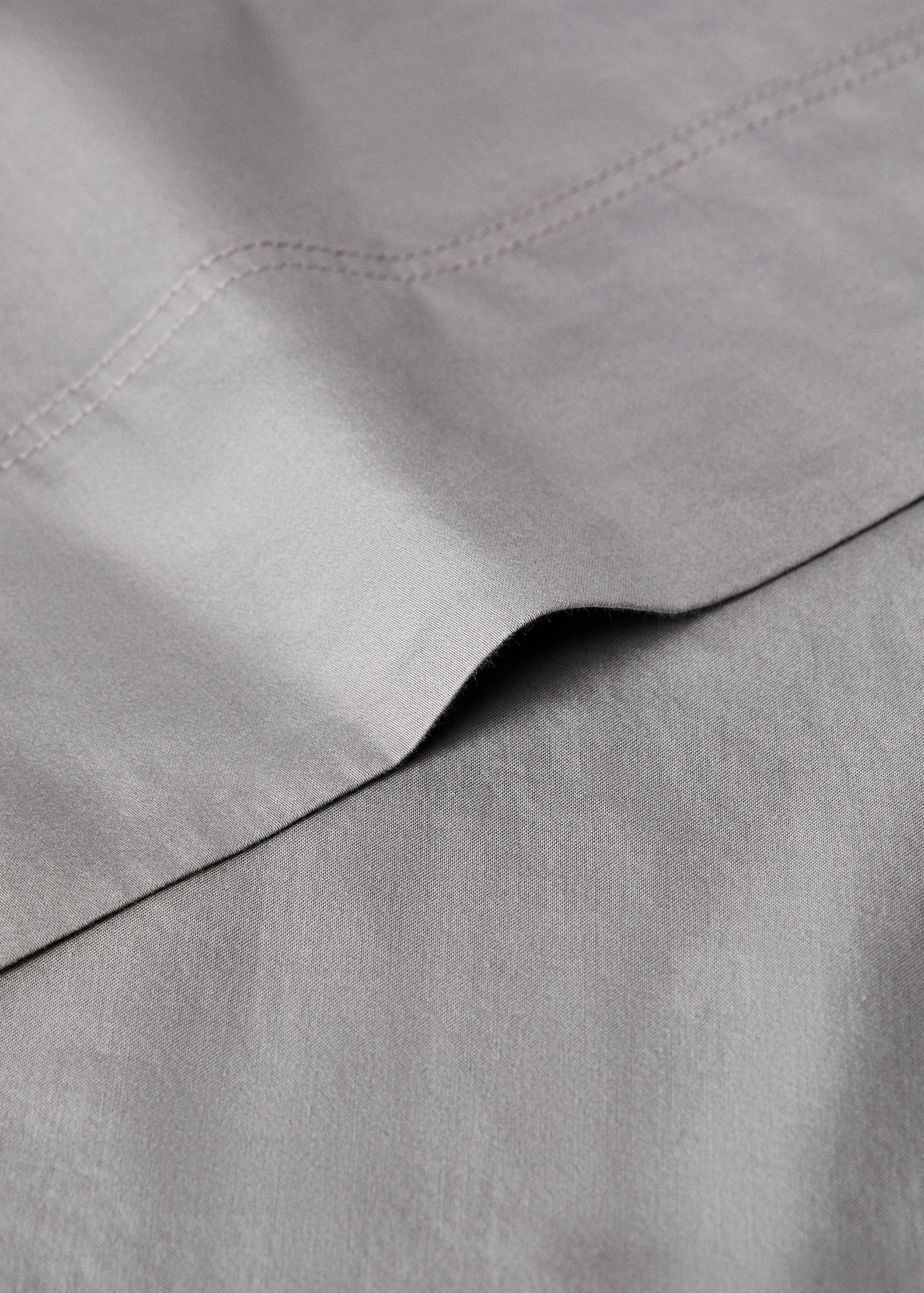 Washed cotton satin double-stitched top sheet for 150/160 cm bed - Details of the article 1