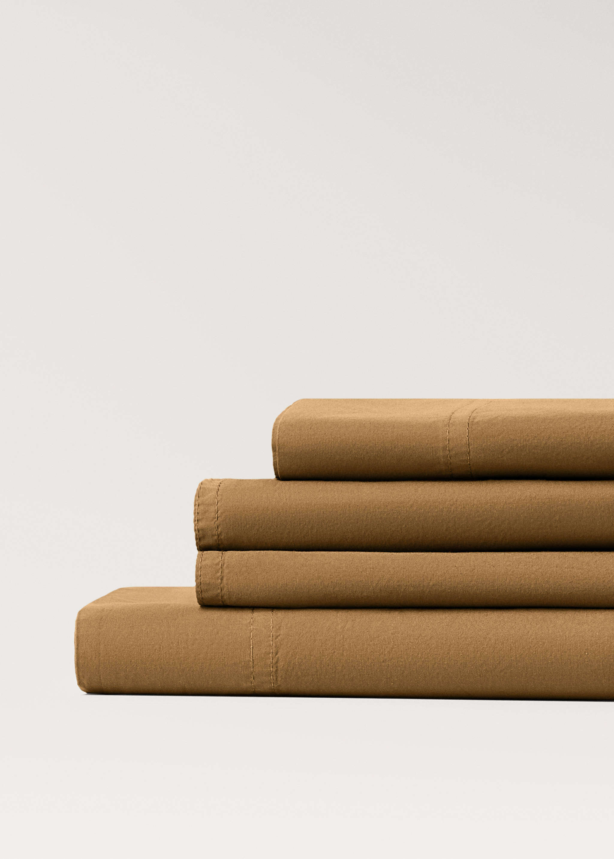 Cotton poplin double-stitched top sheet for 150/160 cm bed - Details of the article 3