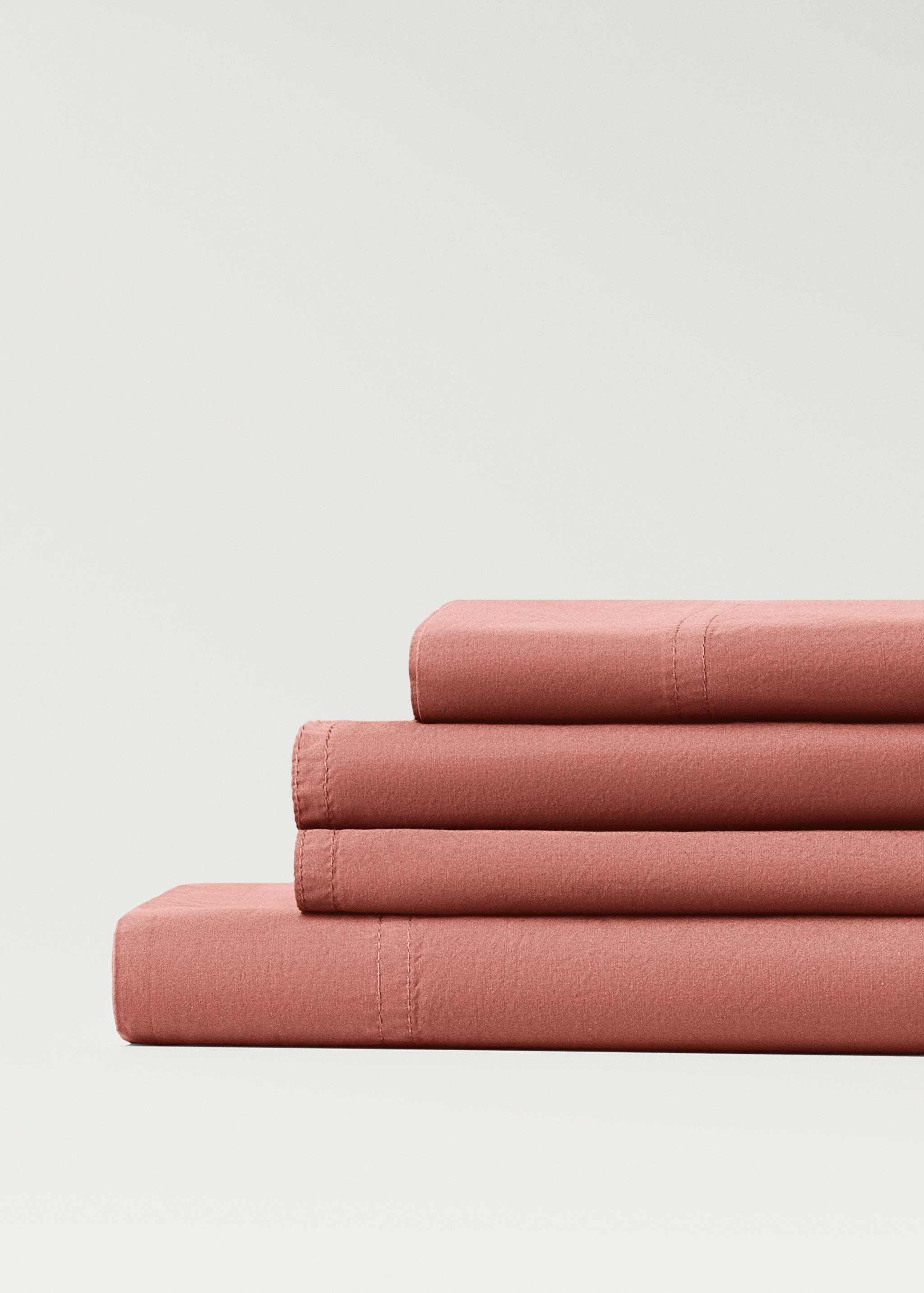 Lenzuolo superiore cotone popeline doppia impuntura letto 150/160 cm - Dettaglio dell'articolo 3