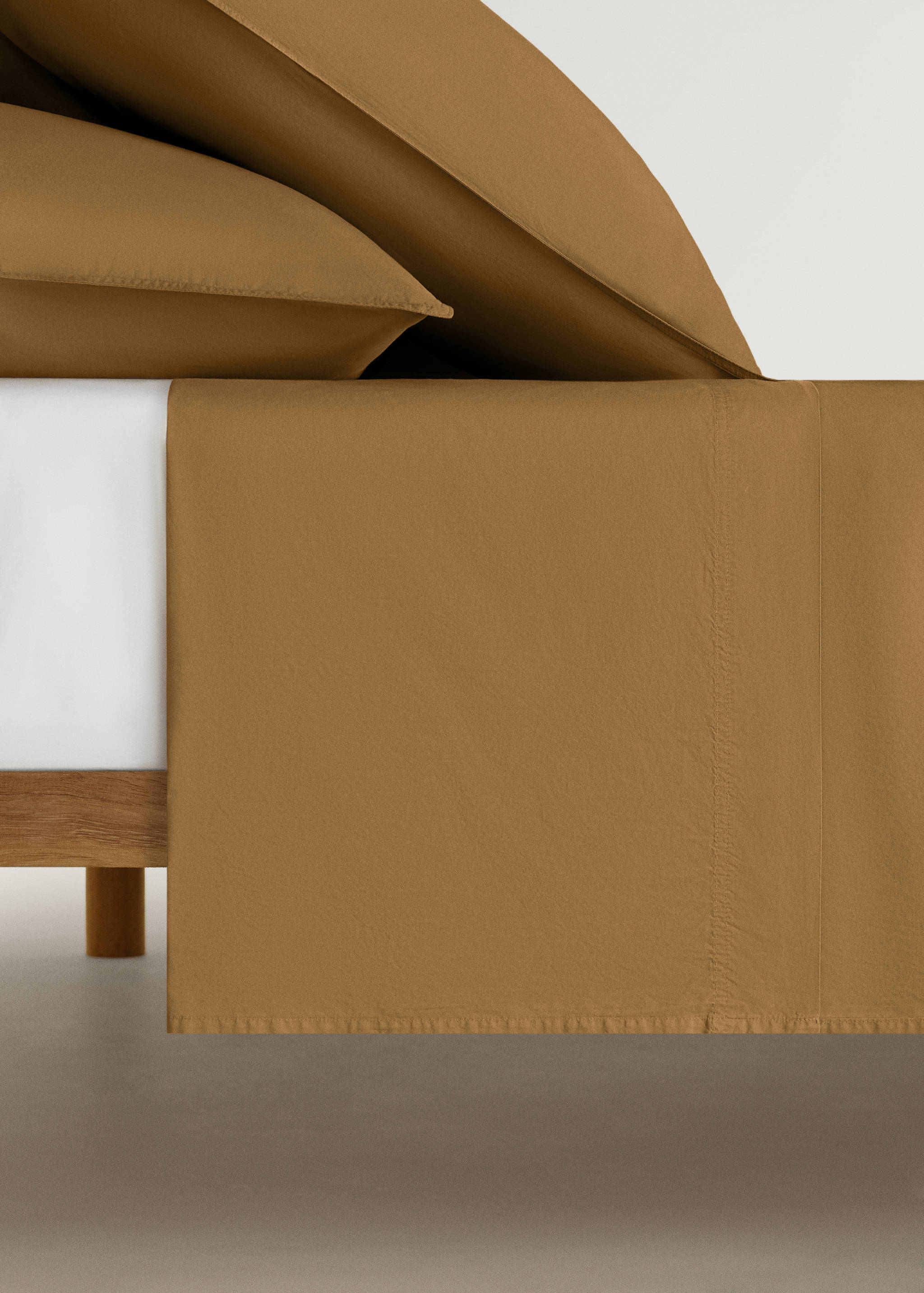 Poplin cotton double-stitched top sheet for 180/200 cm bed - Article without model