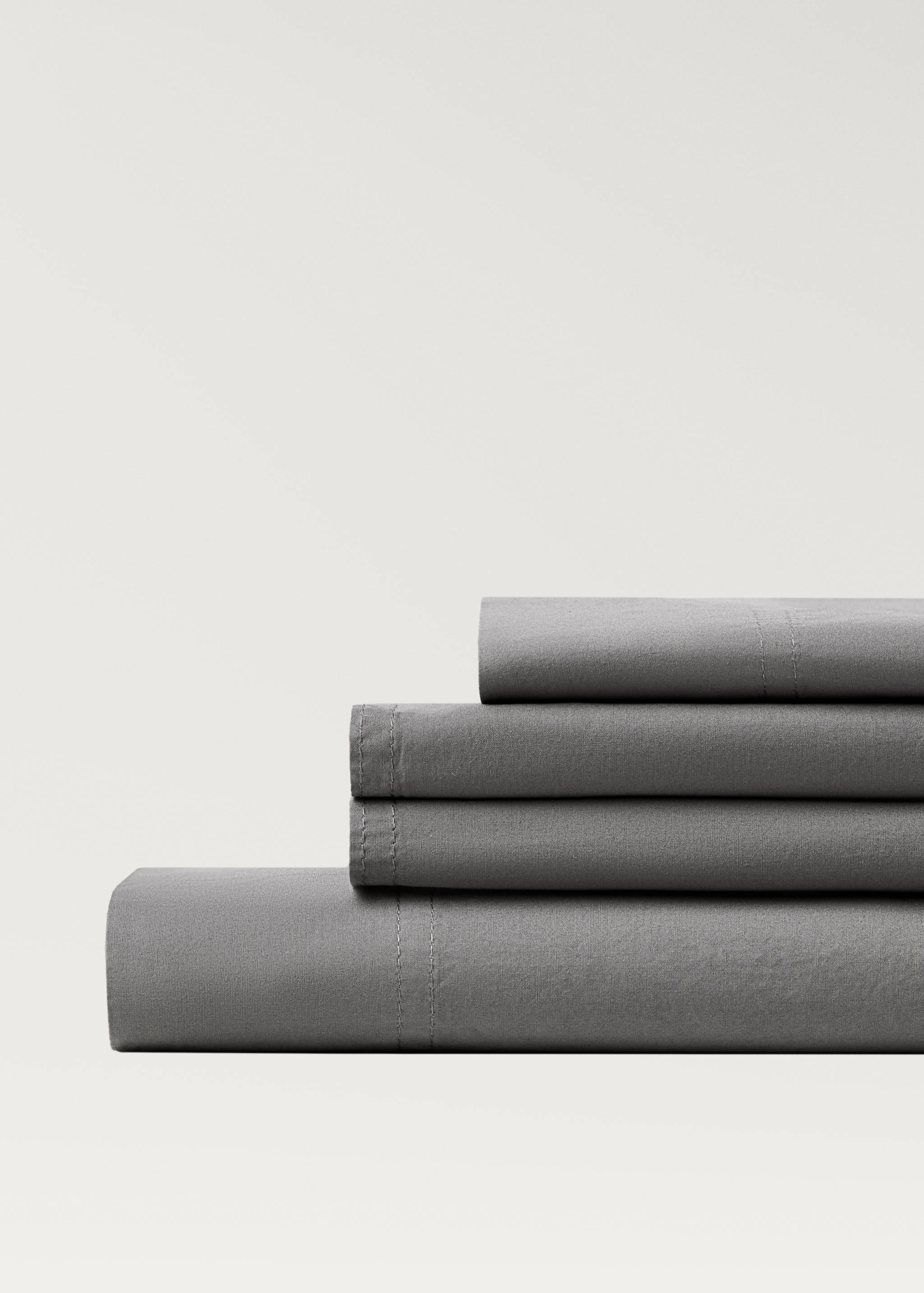 Poplin cotton double-stitched top sheet for 180/200 cm bed - Details of the article 3