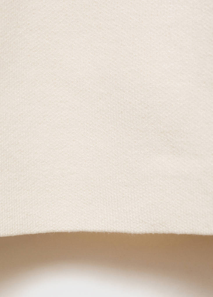 Short-sleeved fine-knit sweater — White