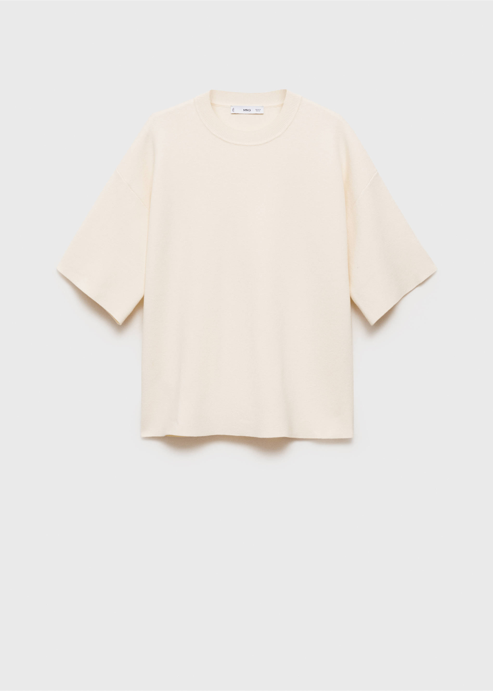 Short-sleeved fine-knit sweater - Article without model, White. Ref: 87023274-00.
