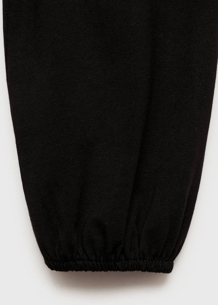 Ruffled asymmetric T-shirt — Black