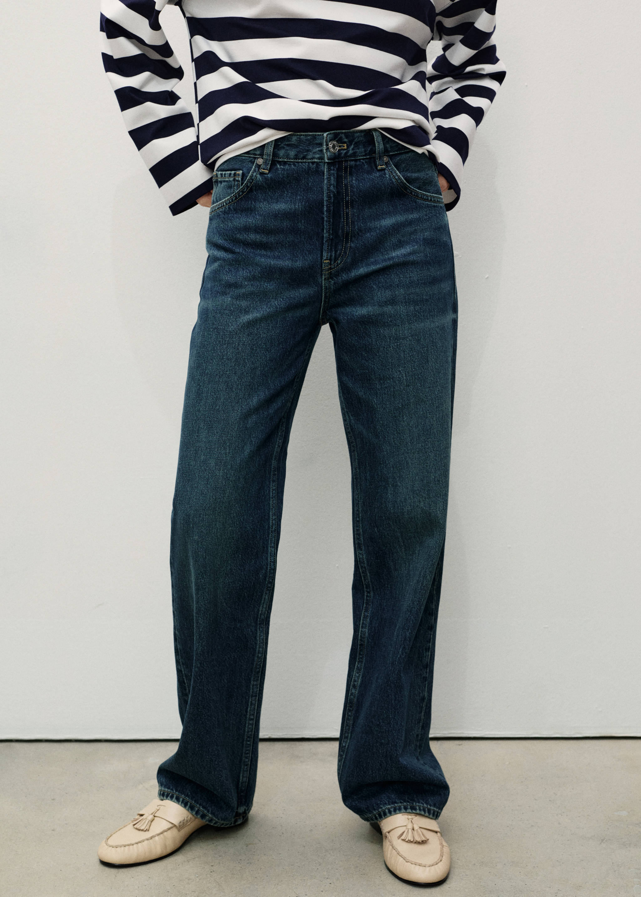 Miami medium-rise straight-fit jeans - Medium plane