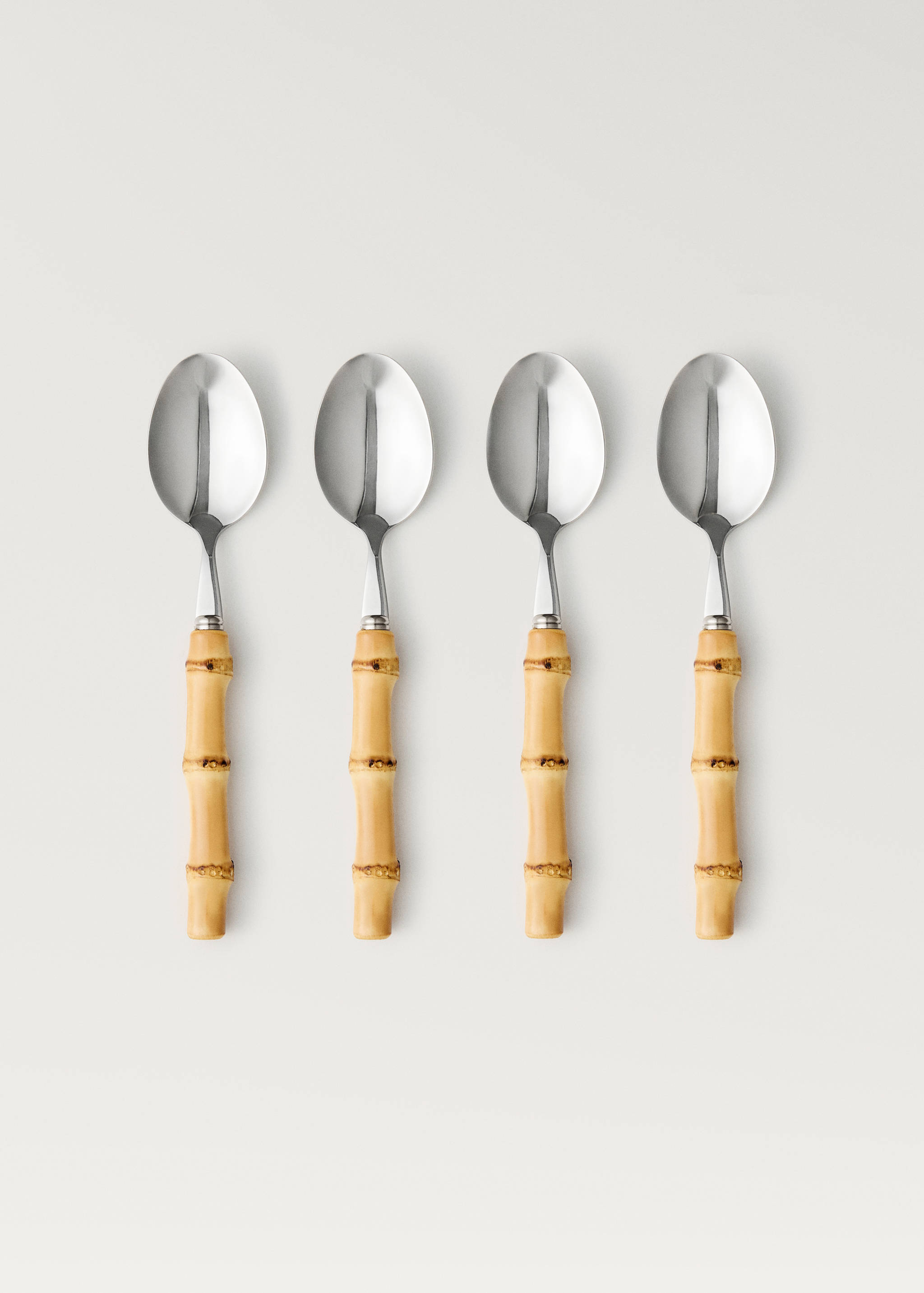 Set of 4 dessert spoons with bamboo handle - Article without model