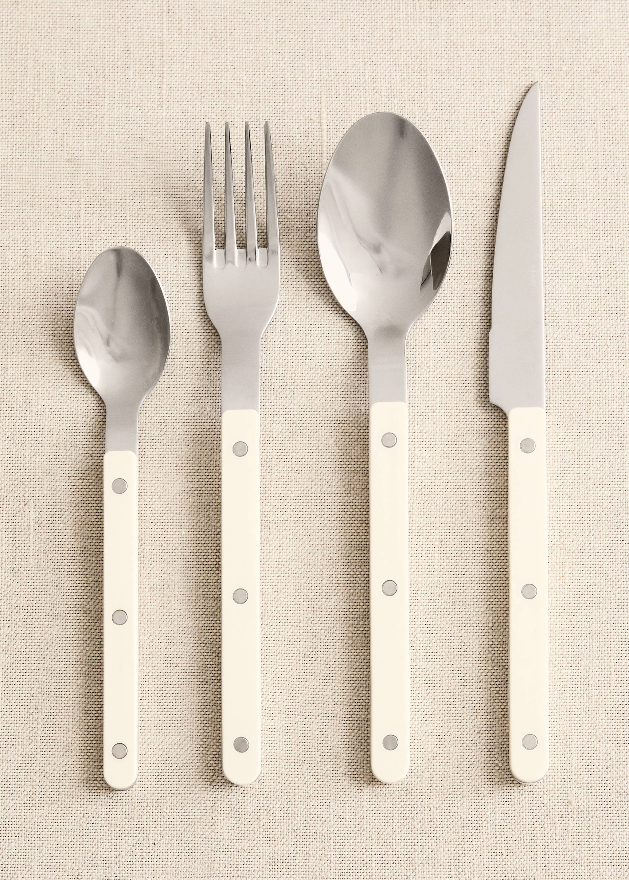 Cutlery set of 4 pieces with resin handles - General plane