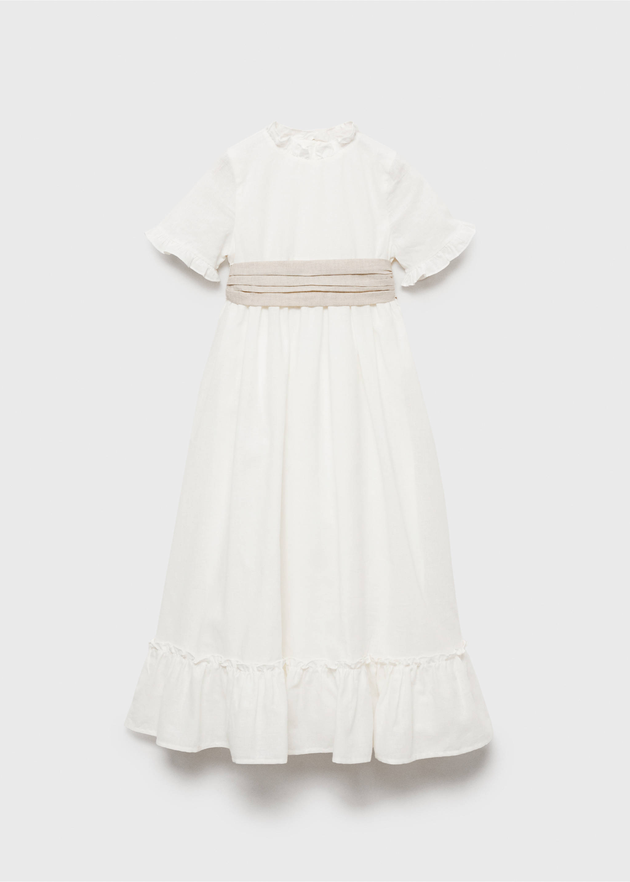 Vestido lino volantes - Artículo sin modelo, Blanco. Ref: 87023637-00.