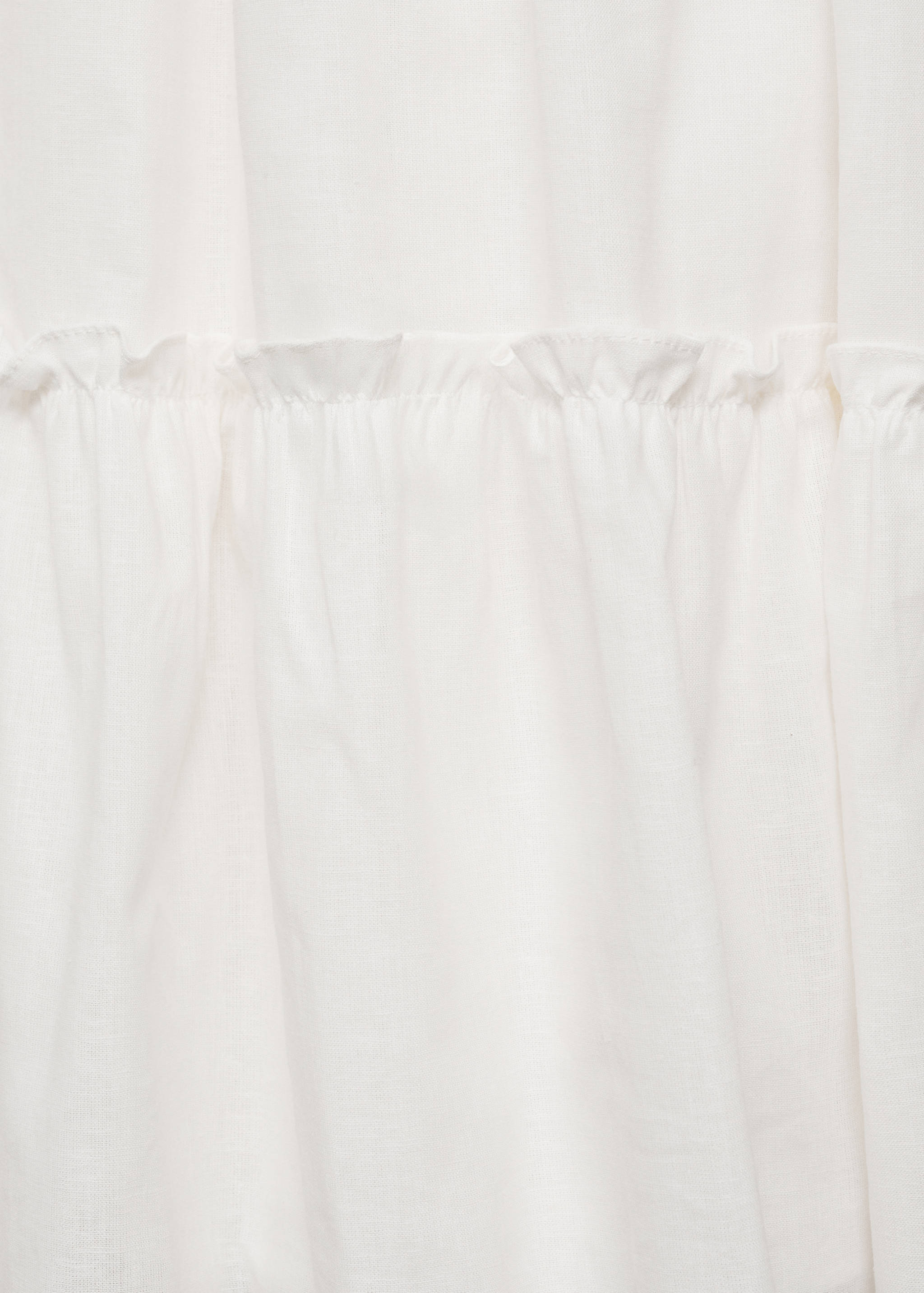 荷叶边亚麻连衣裙 - null