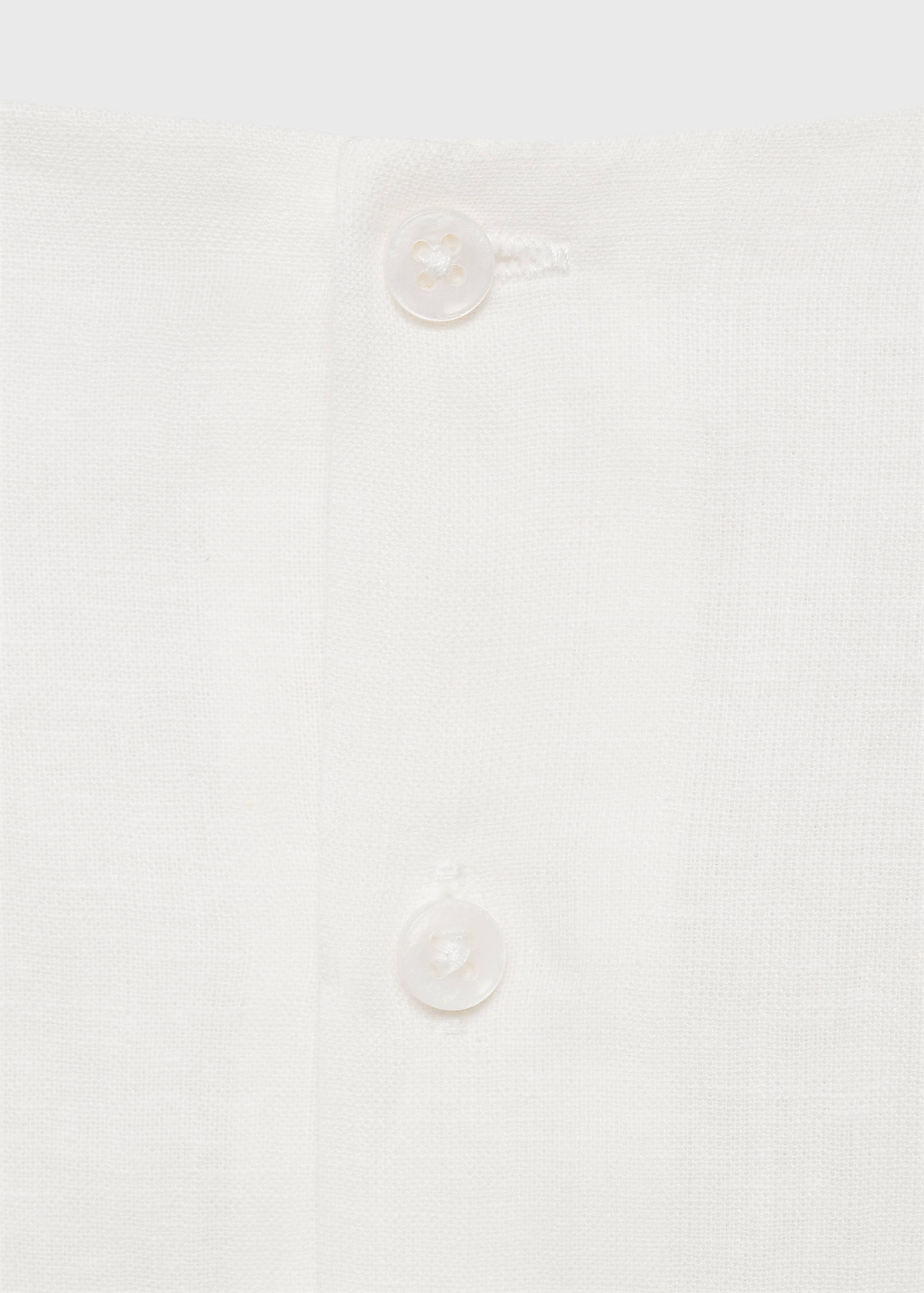 荷叶边亚麻连衣裙 - null