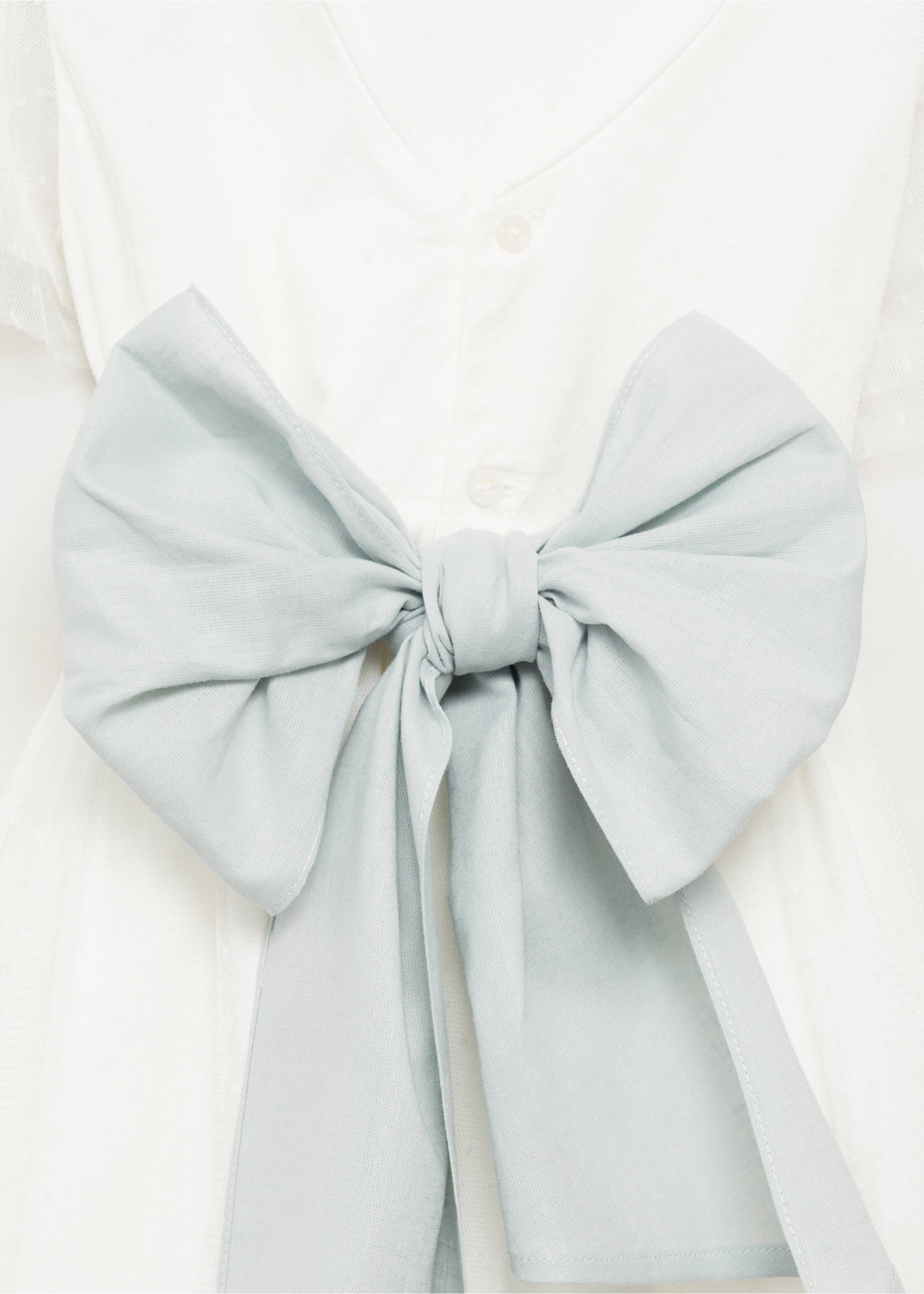 Vestido plumeti lazo - Detalle del artículo 0, Blanco. Ref: 87023640-00.