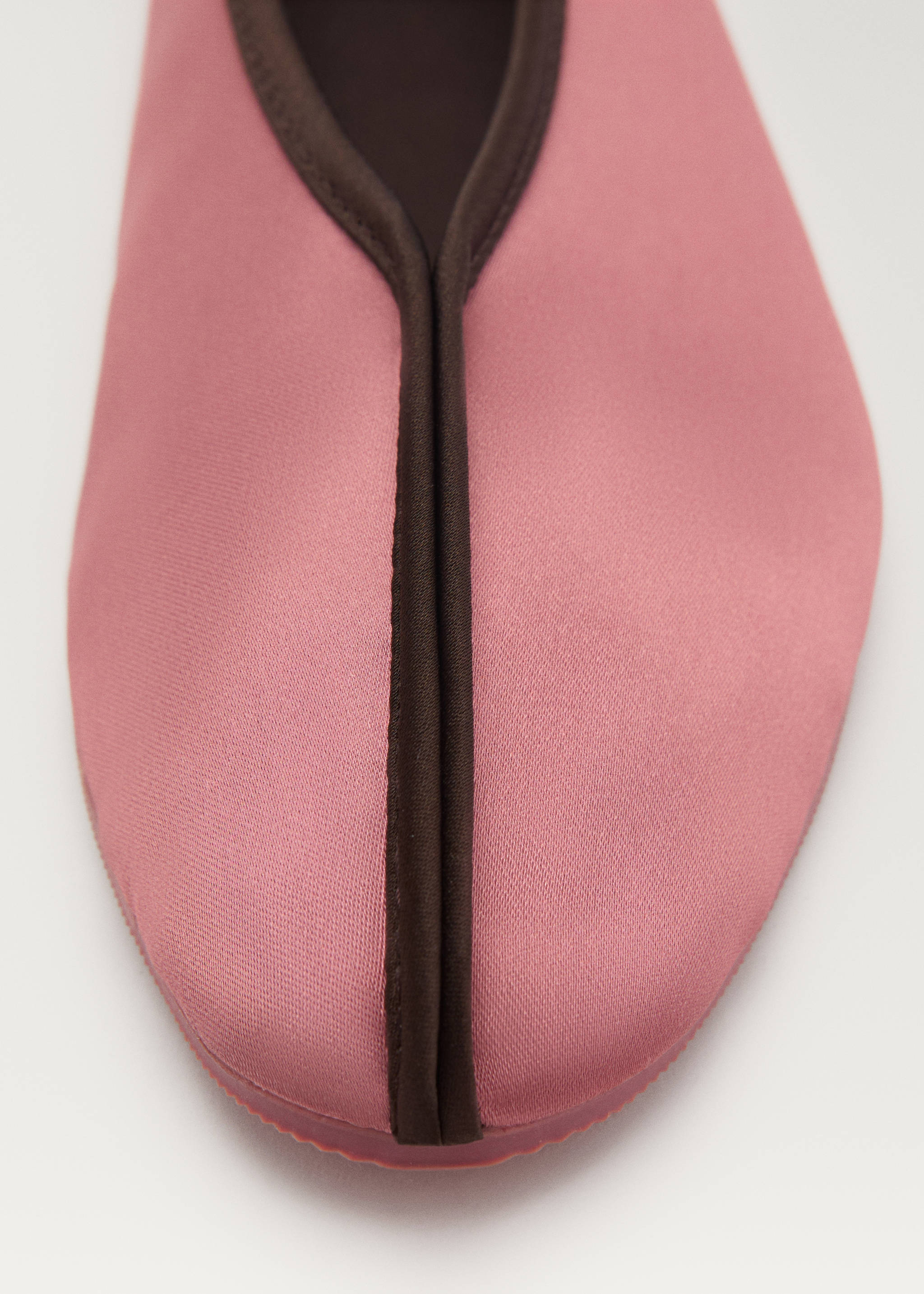 Satin ballet flats with contrast piping - Details of the article 2
