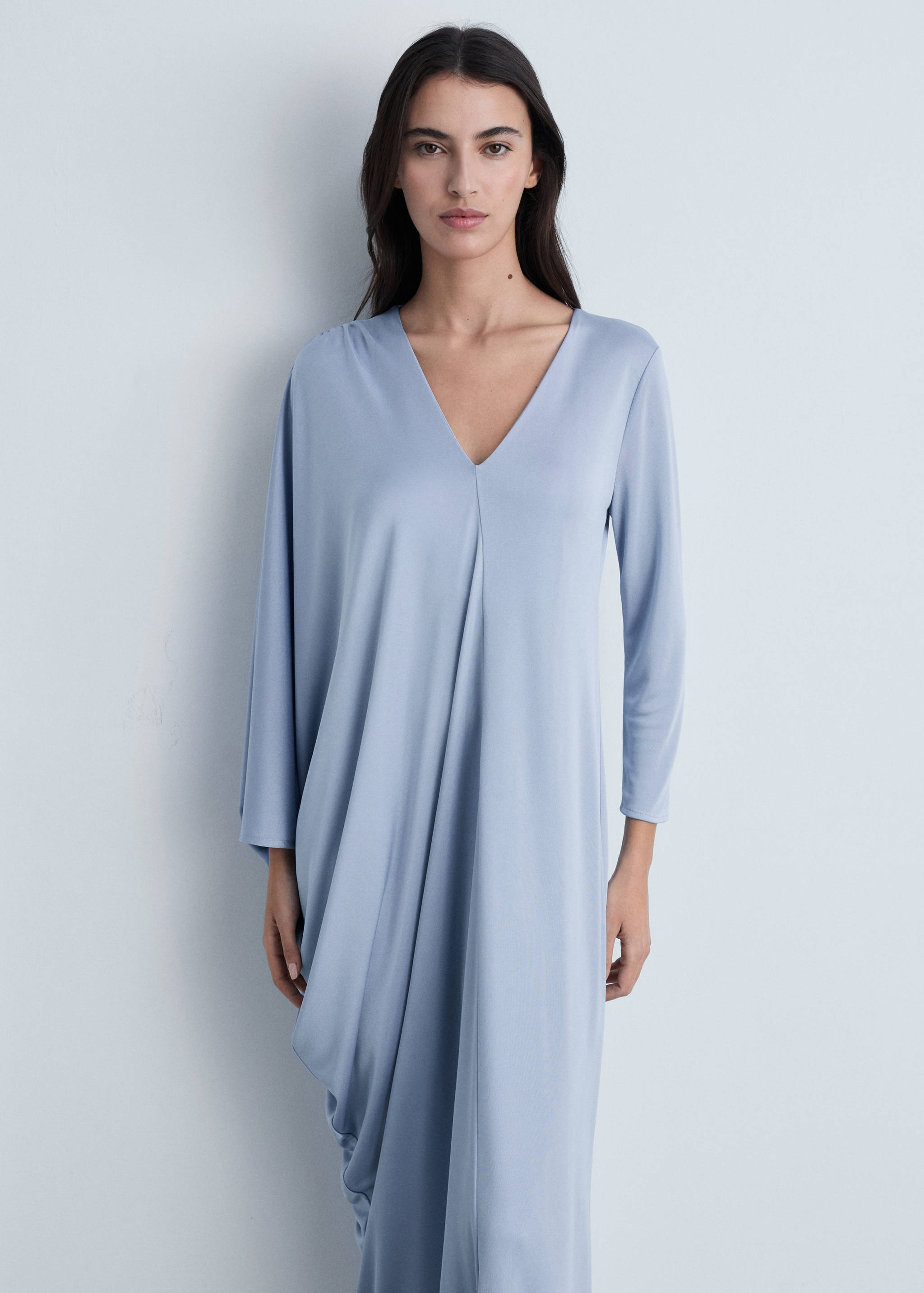 Asymmetric draped gown - Medium plane