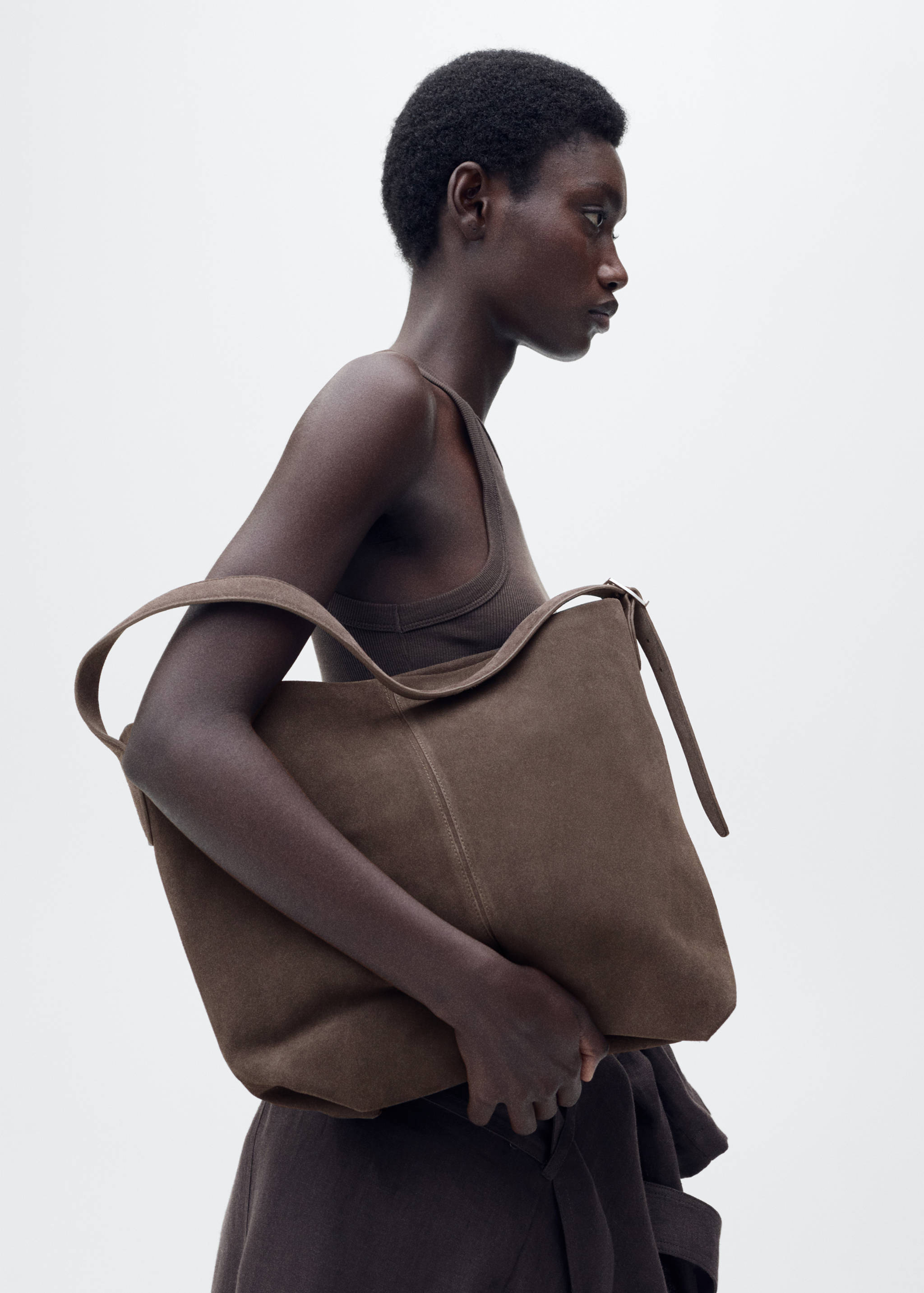 Suede shopper bag - General plane