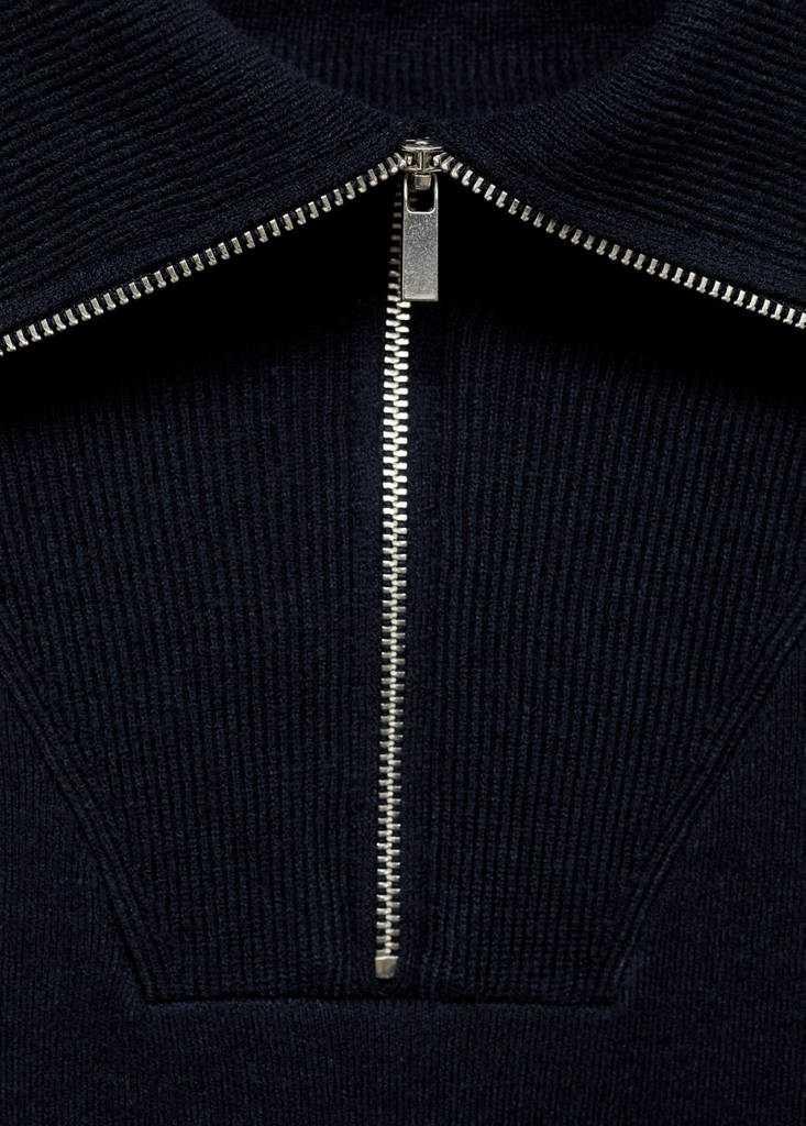 Zip neck jumper — Dark Navy