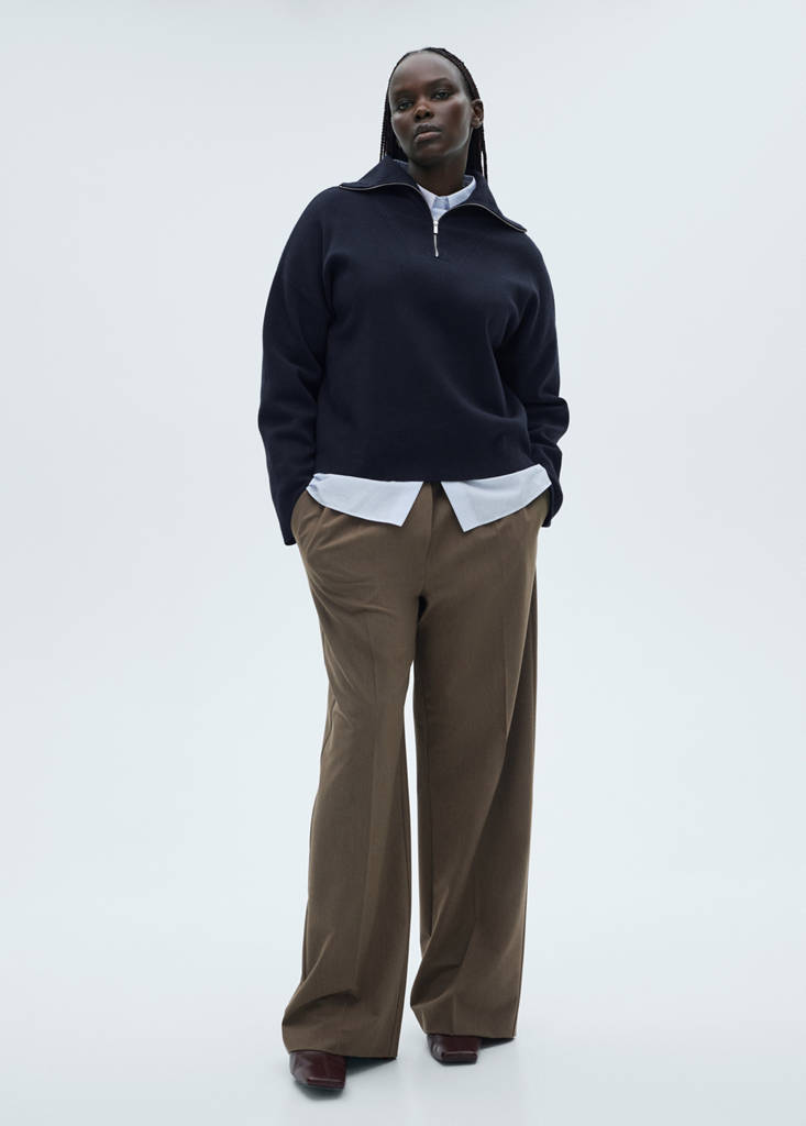Zip neck jumper — Dark Navy