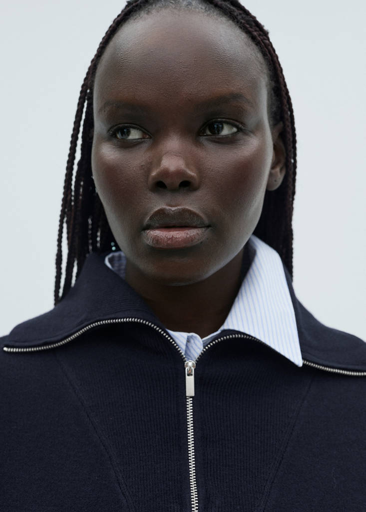 Zip neck jumper — Dark Navy