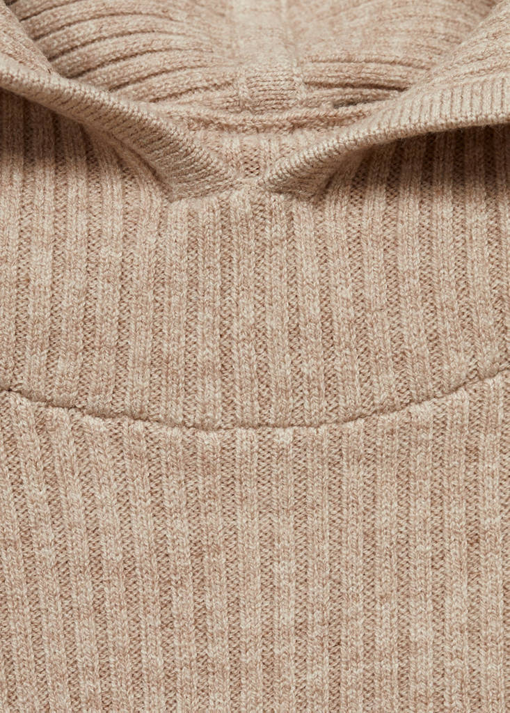 Ribbed hooded sweater — Light/Pastel Grey